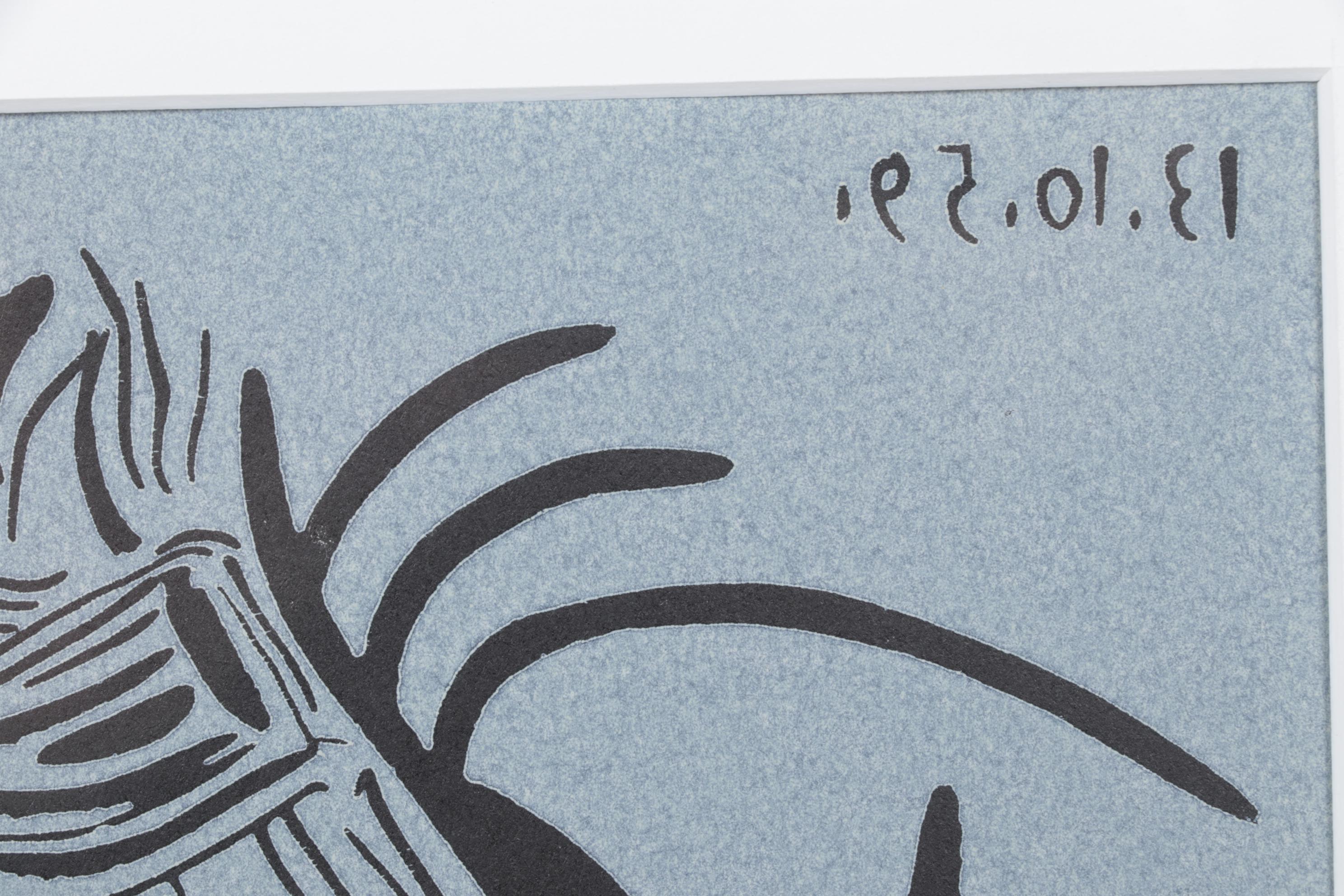 Pablo Picasso Linocut "Picador Goading Bull," 1962