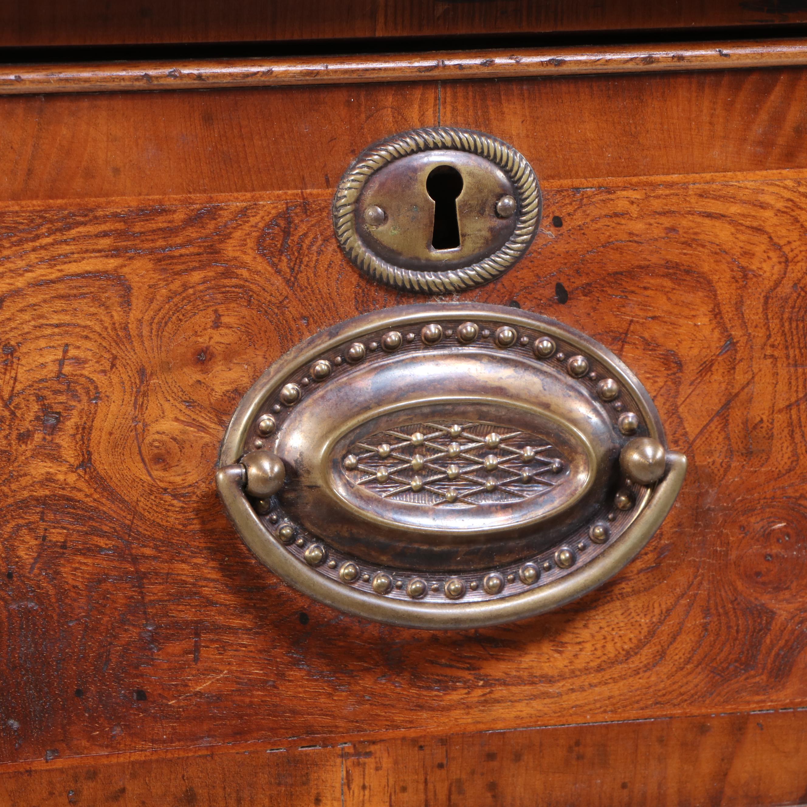 George III Style Burl Mahogany Chest of Drawers, Antique