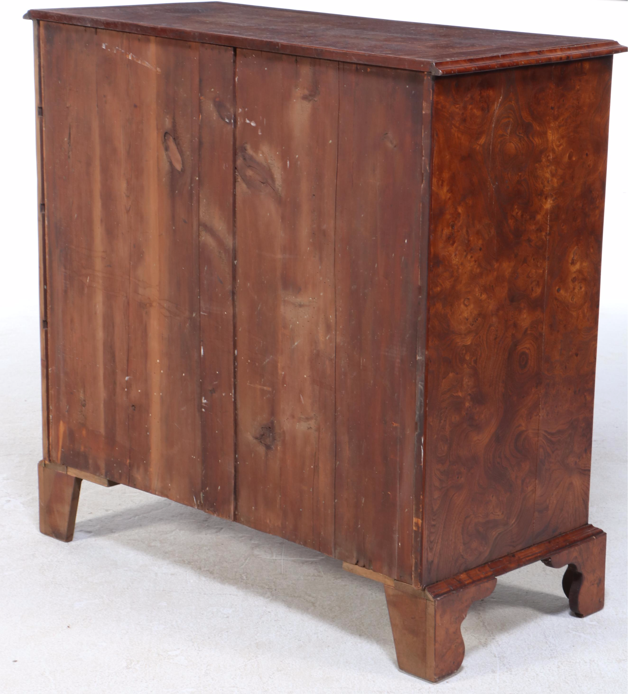 George III Style Burl Mahogany Chest of Drawers, Antique