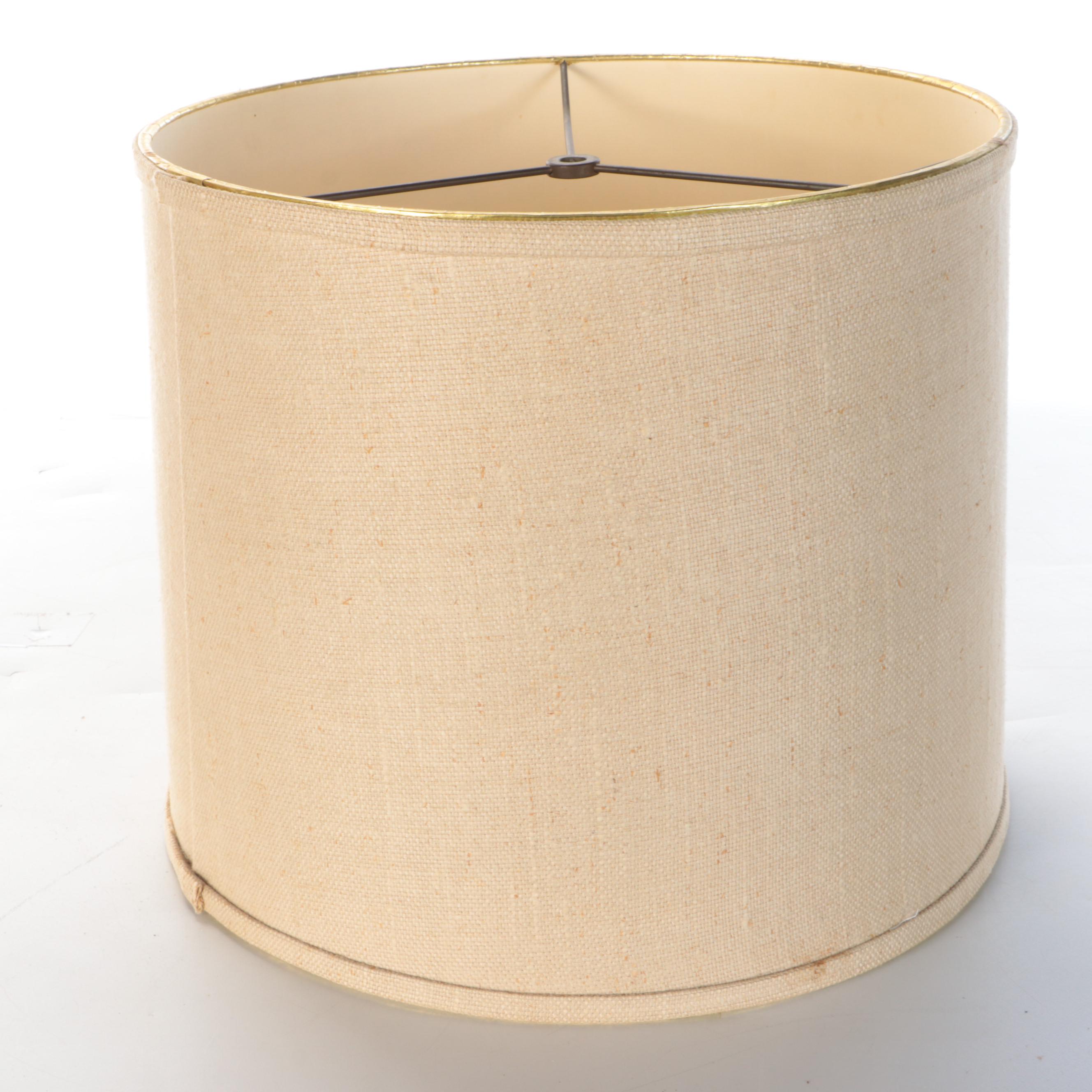 Wicker Woven Rattan Stacked Orb Table Lamp, Vintage