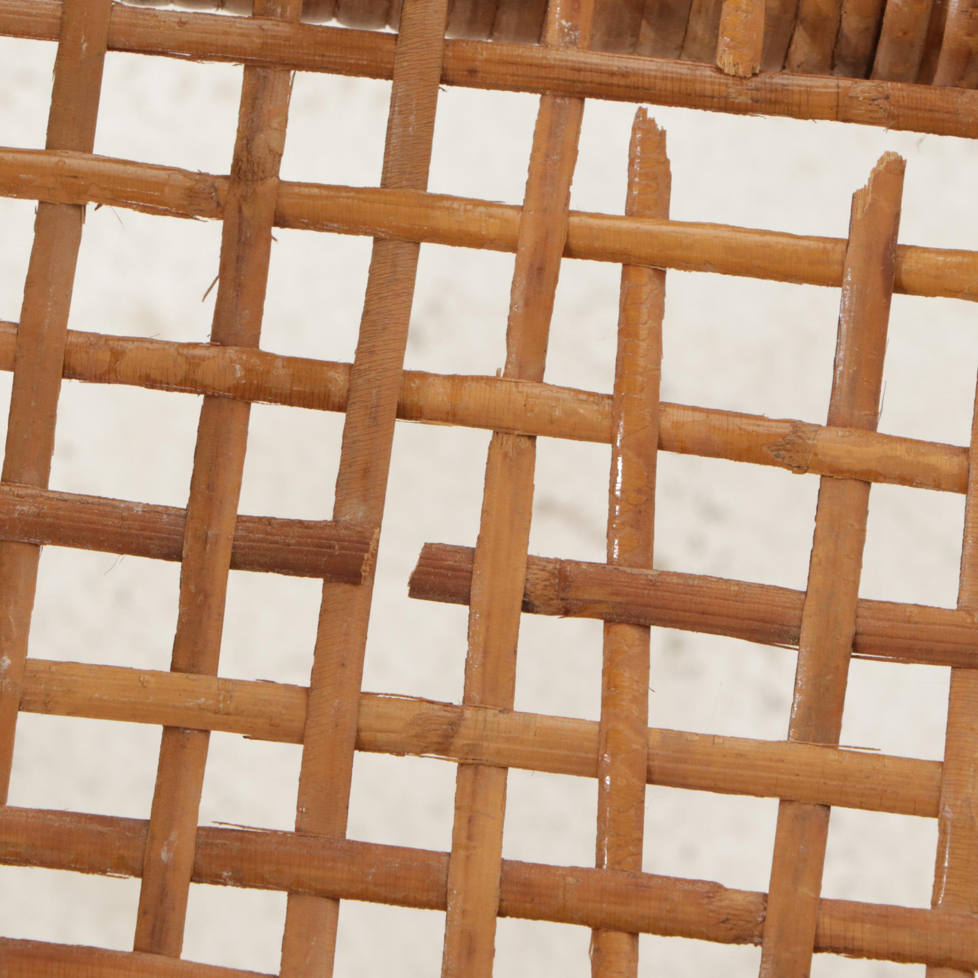 Rattan and Cane Wicker Swinging Bassinet, Early to Mid-20th Century