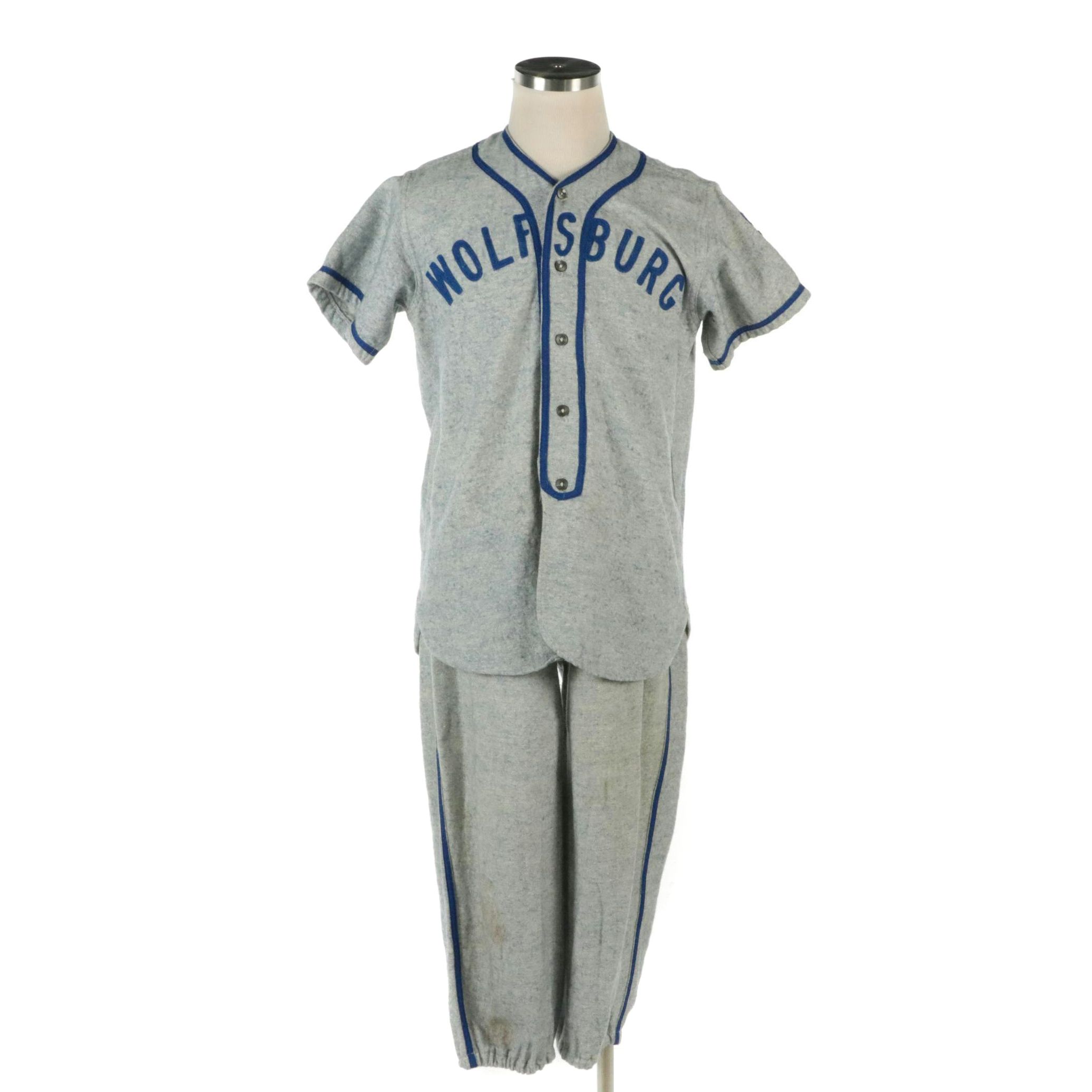 Wool Flannel Wolfsburg Baseball Uniform, Mid-20th Century