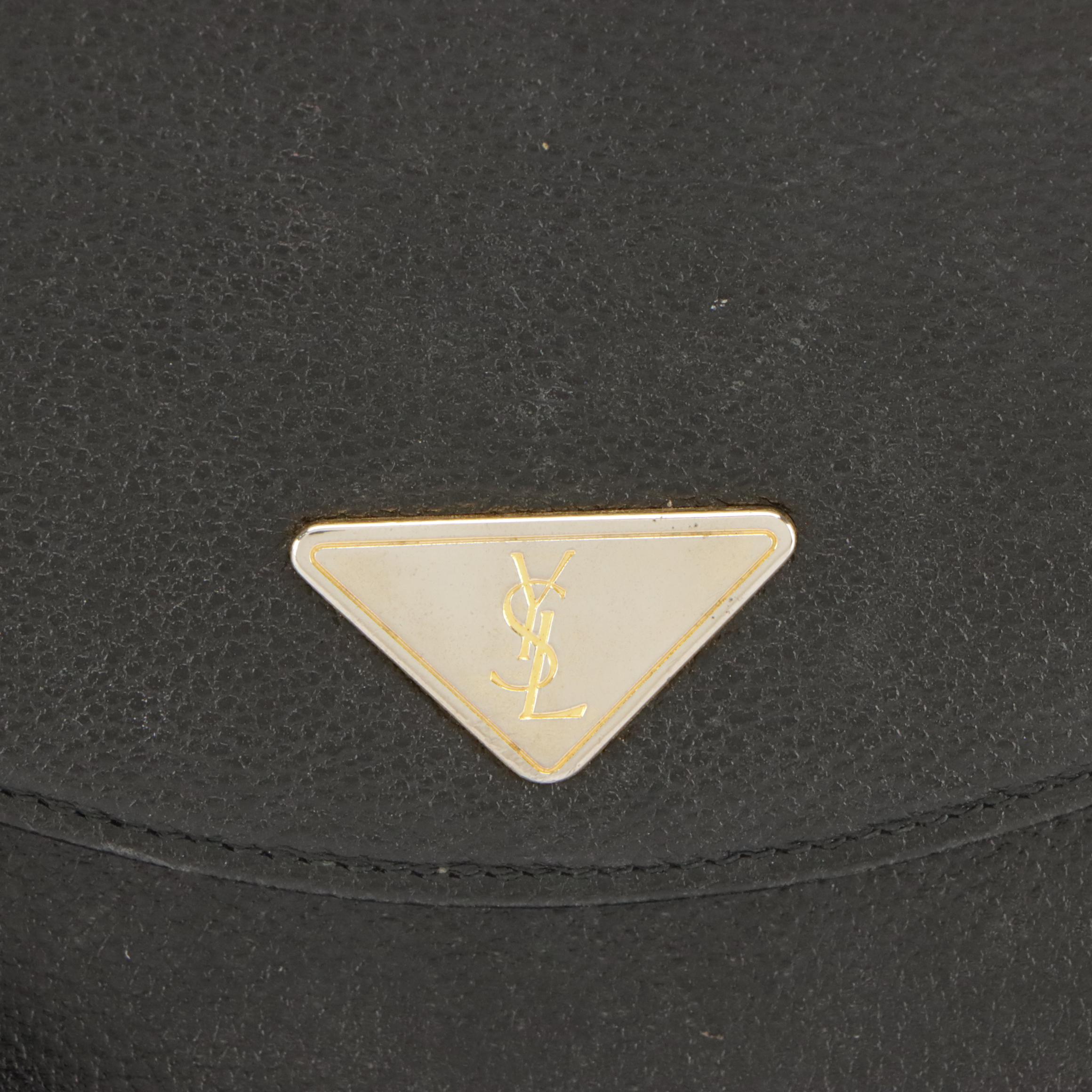 Yves Saint Laurent Structured Crossbody Bag in Black Leather