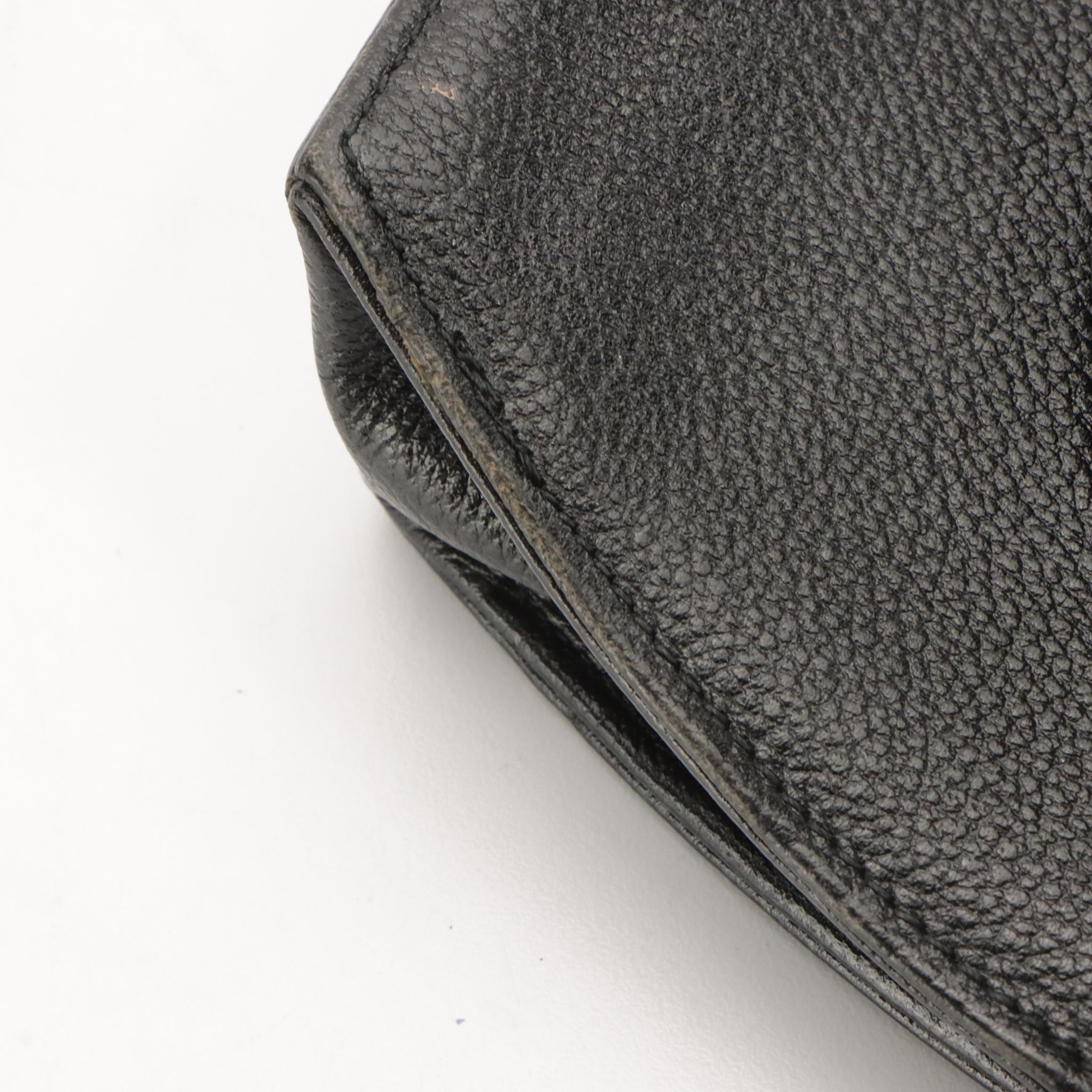 Yves Saint Laurent Structured Crossbody Bag in Black Leather