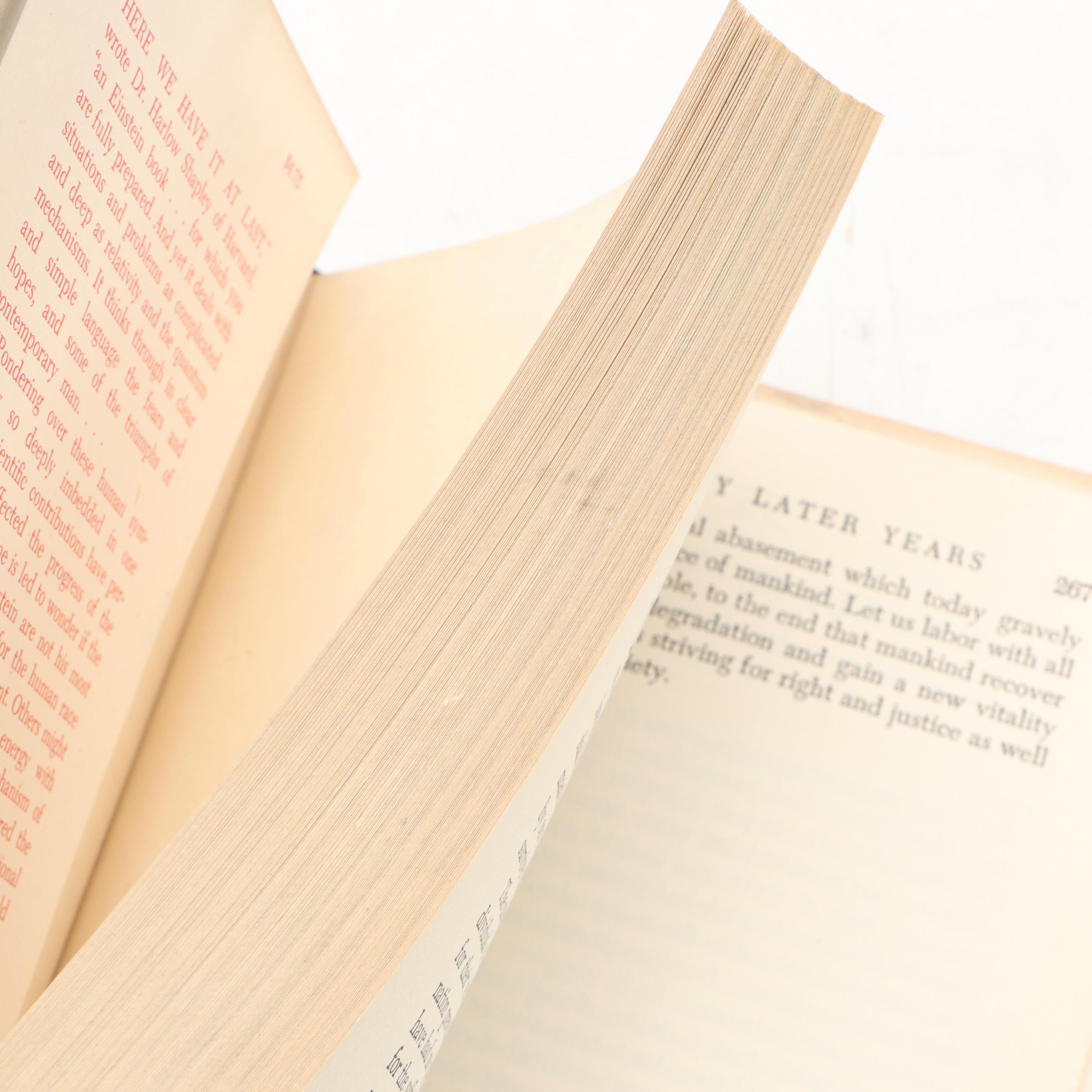 First Edition "Out of My Later Years" by Albert Einstein, 1950