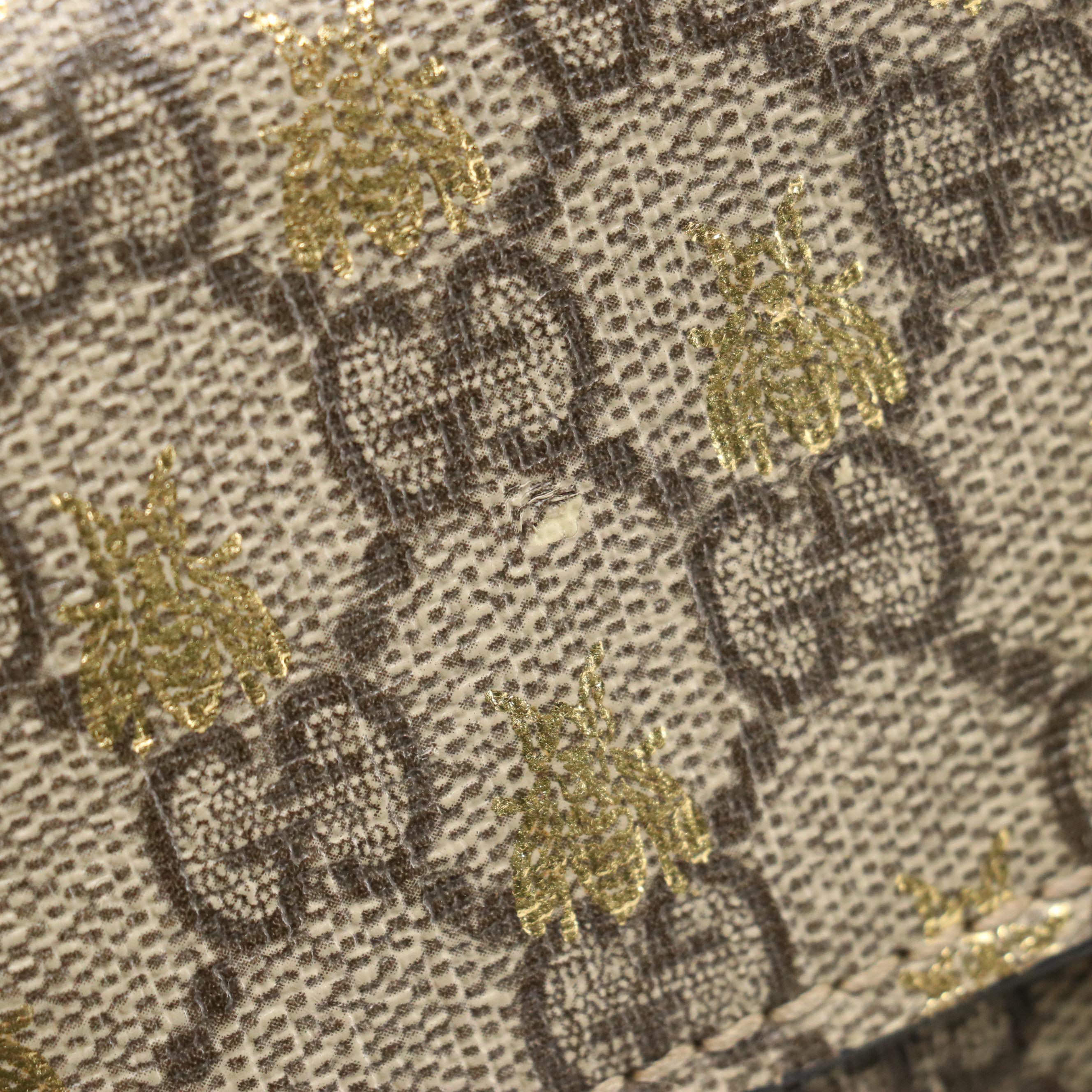 Gucci Padlock Small Shoulder Bag in Bees/GG Supreme Canvas and Leather