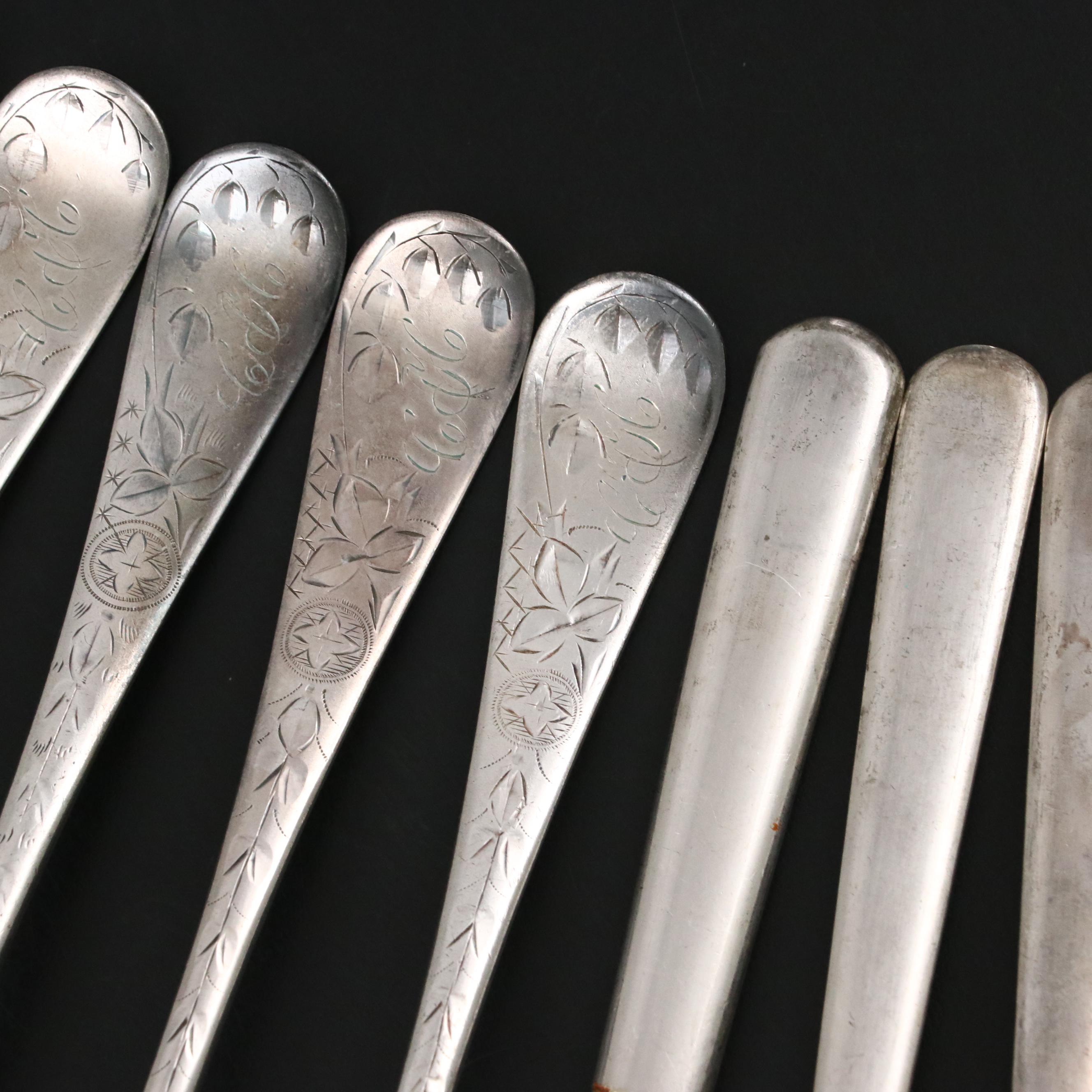 Rogers & Bro. "Plain Round" and Towle "Lily" Silver Plate Flatware