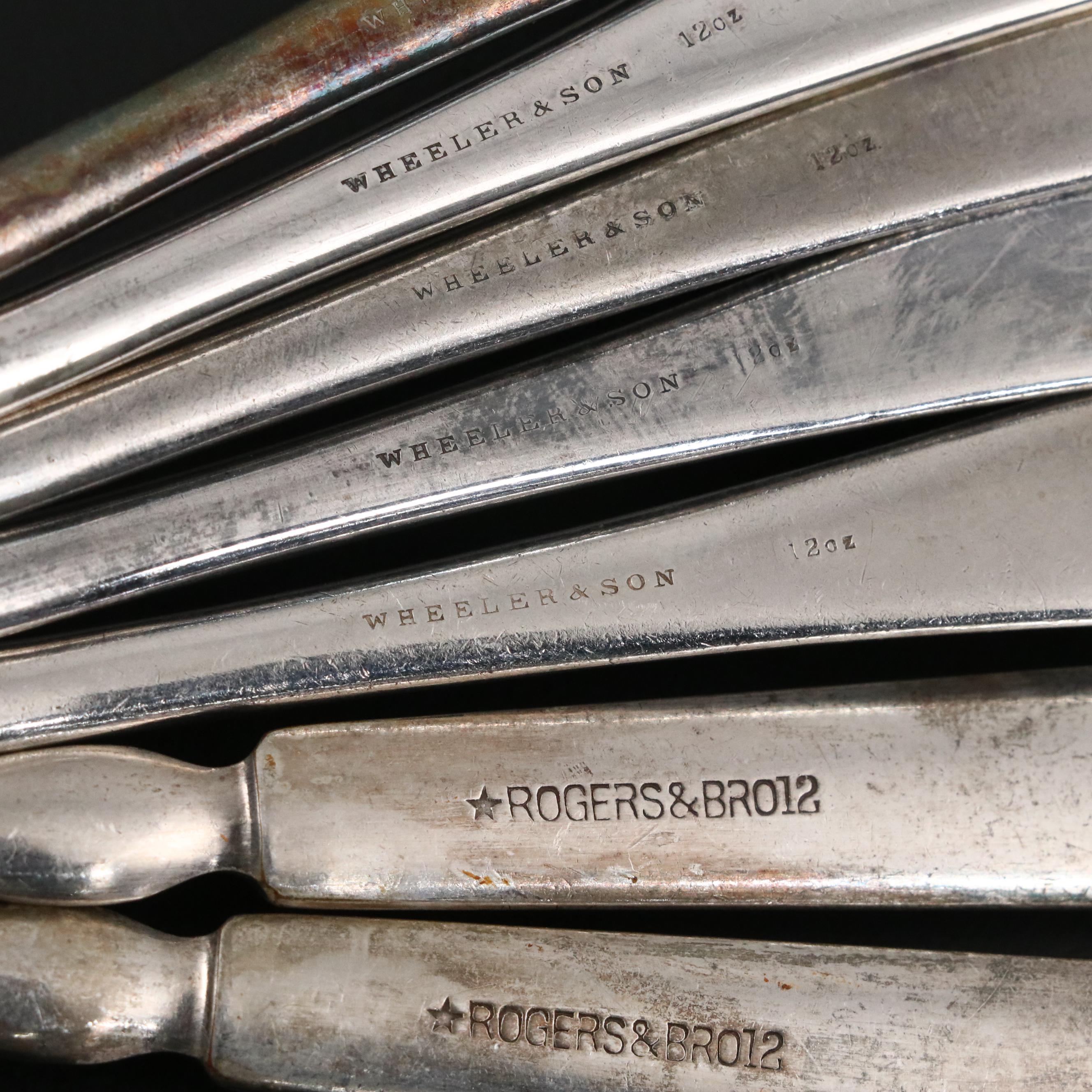 Rogers & Bro. "Plain Round" and Towle "Lily" Silver Plate Flatware