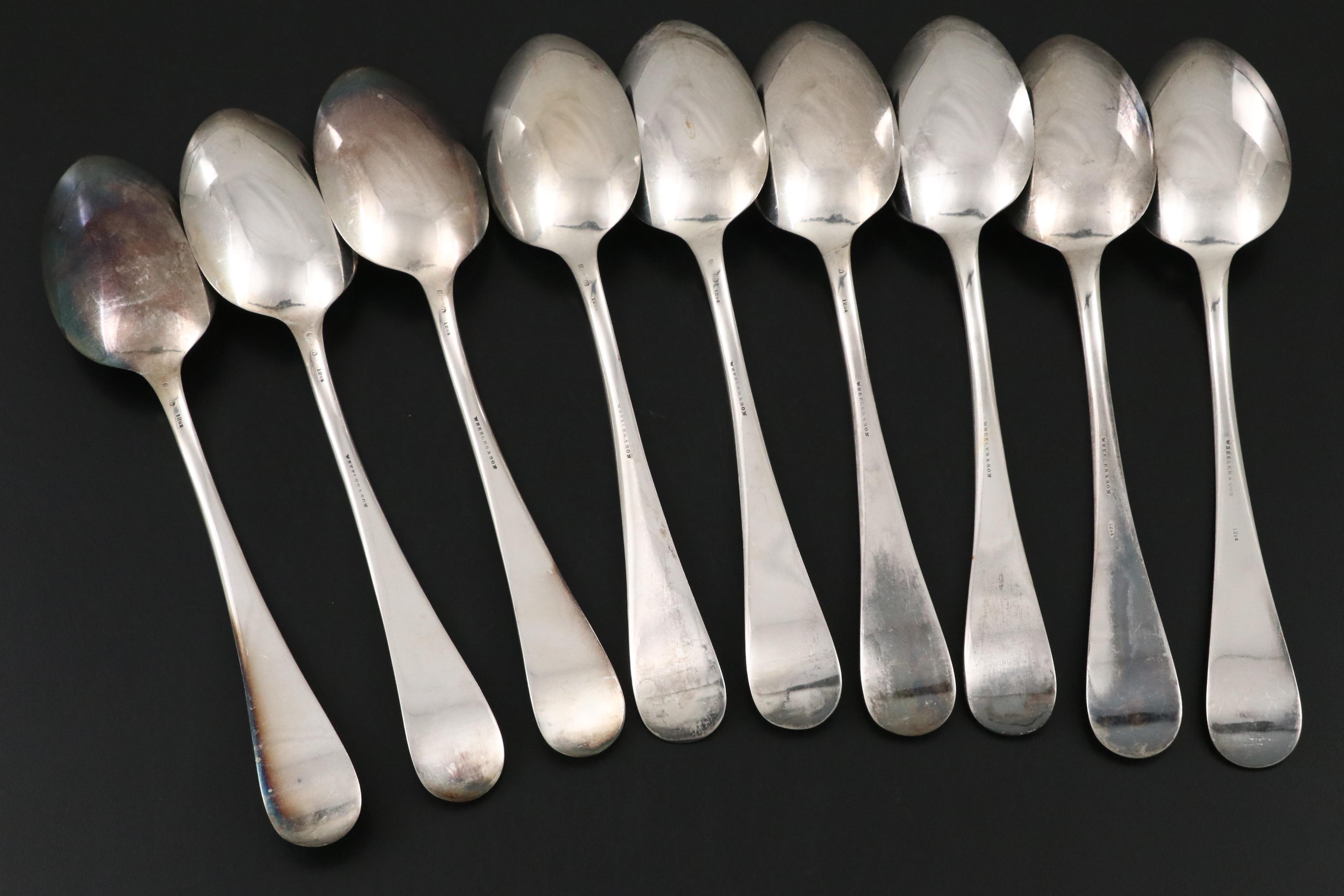 Rogers & Bro. "Plain Round" and Towle "Lily" Silver Plate Flatware