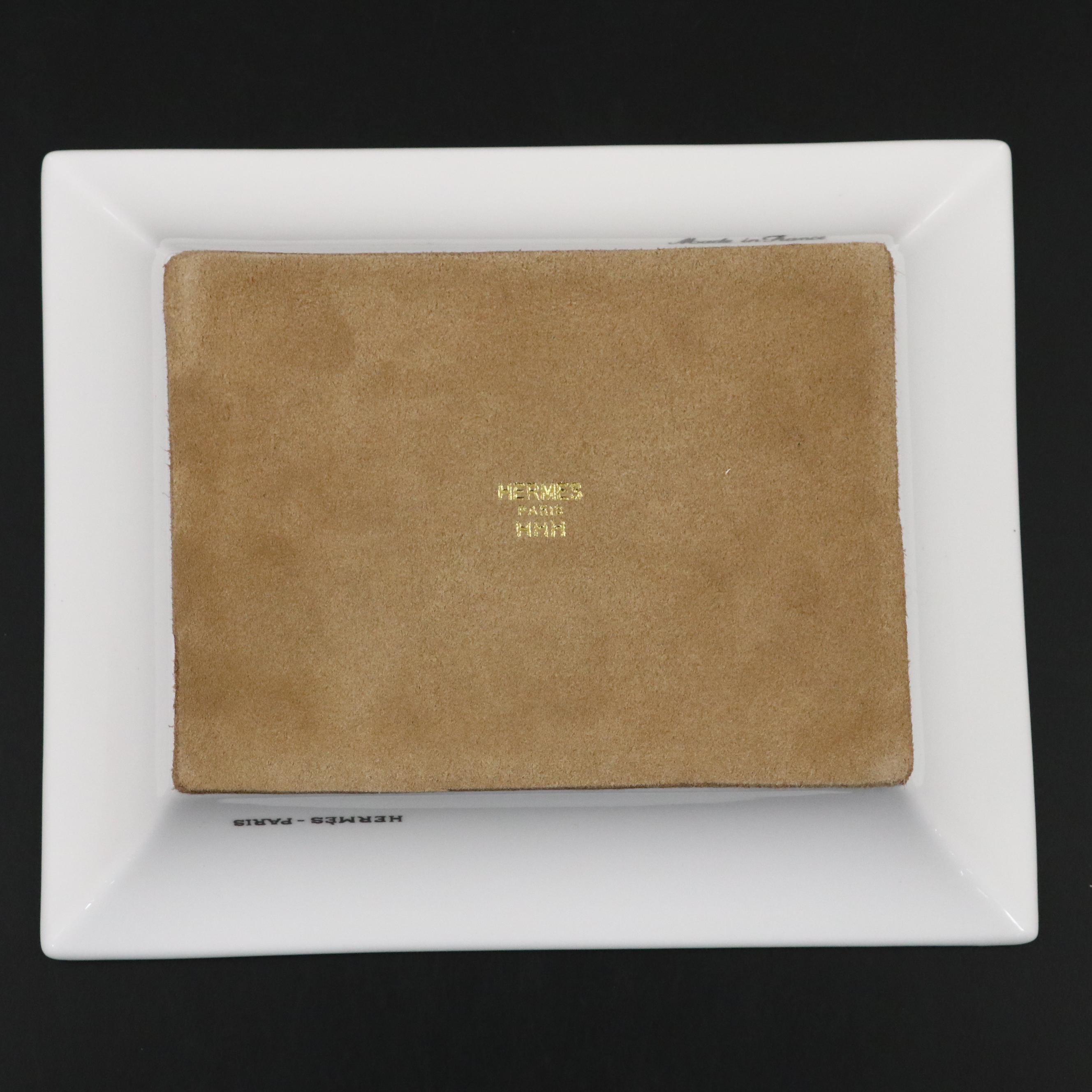 Hermès "Chat Carré" Porcelain Change Tray