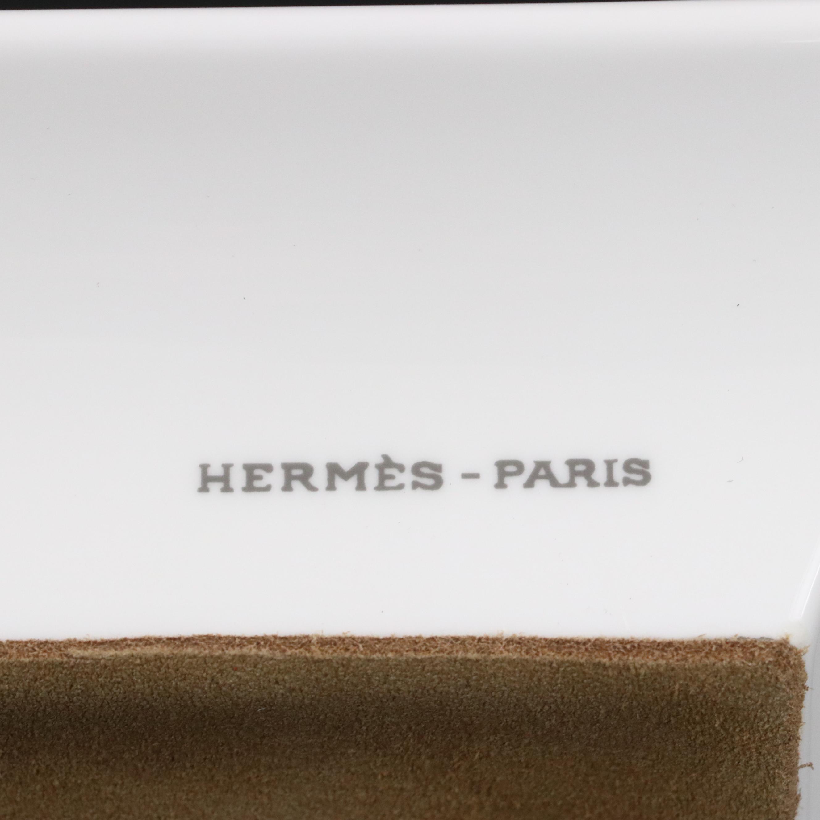 Hermès "Chat Carré" Porcelain Change Tray