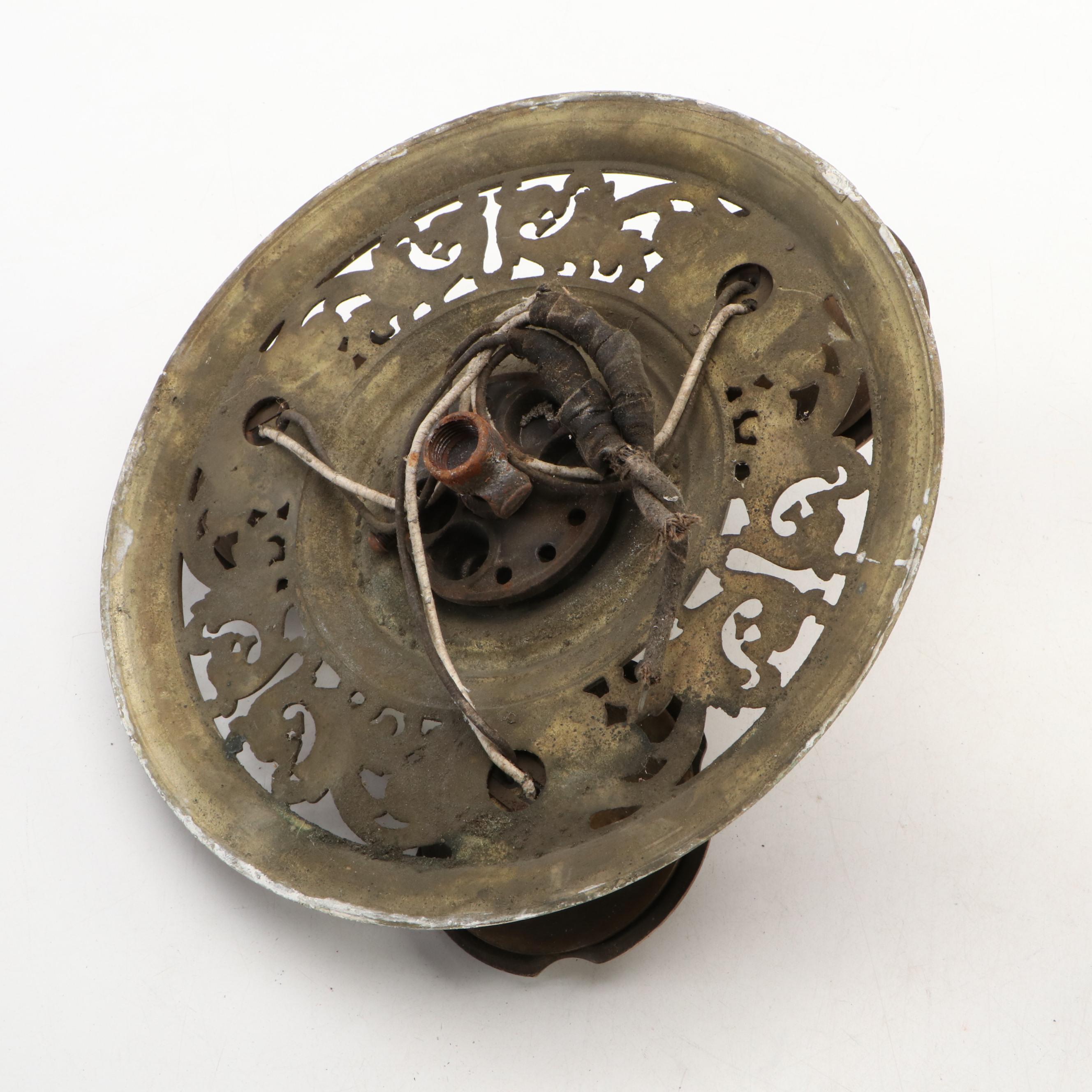 Victorian Brass Ceiling Lighting Fixtures, Early 20th Century