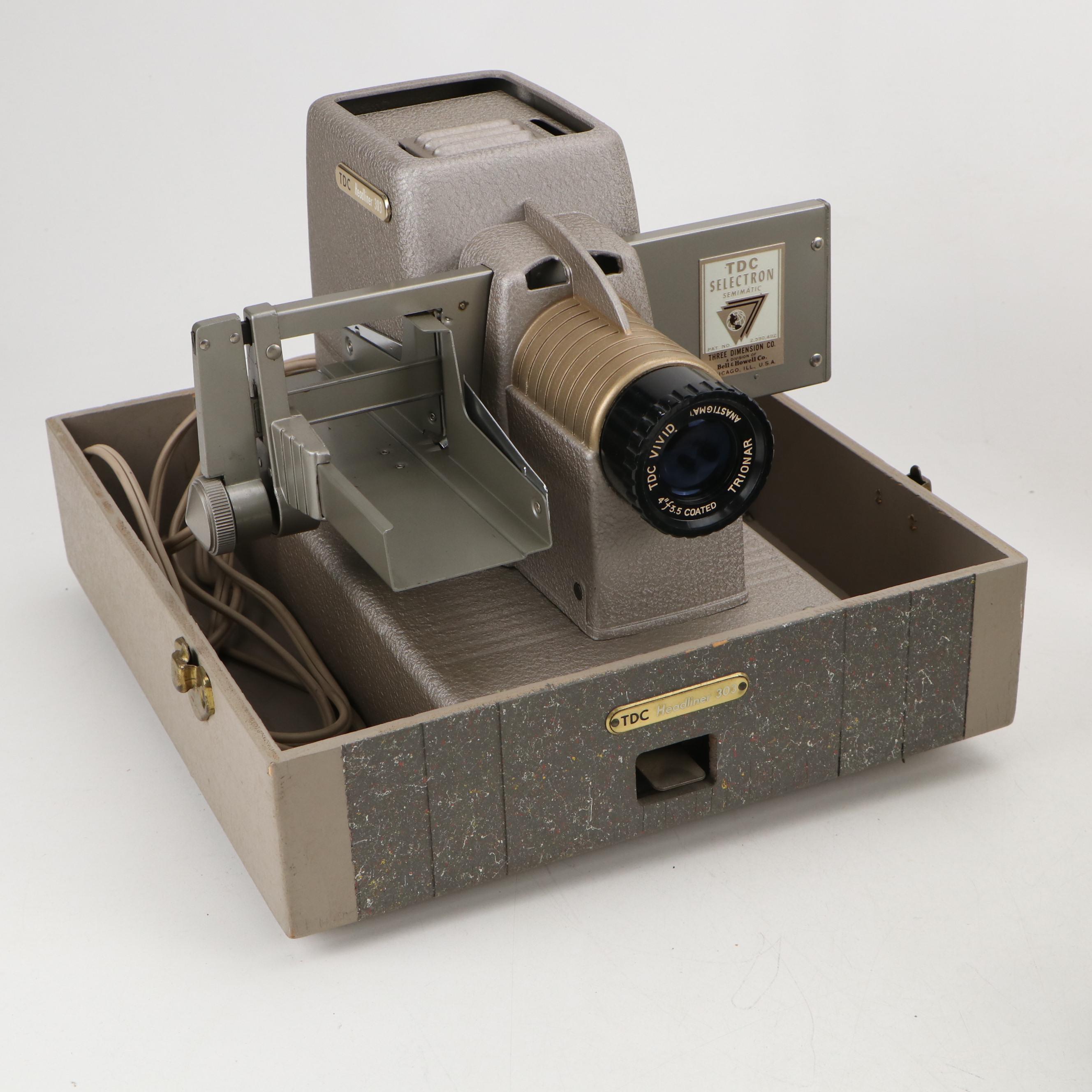 Bell & Howell TDC Headliner 303 Slide Projector with Other Photo Slide Equipment