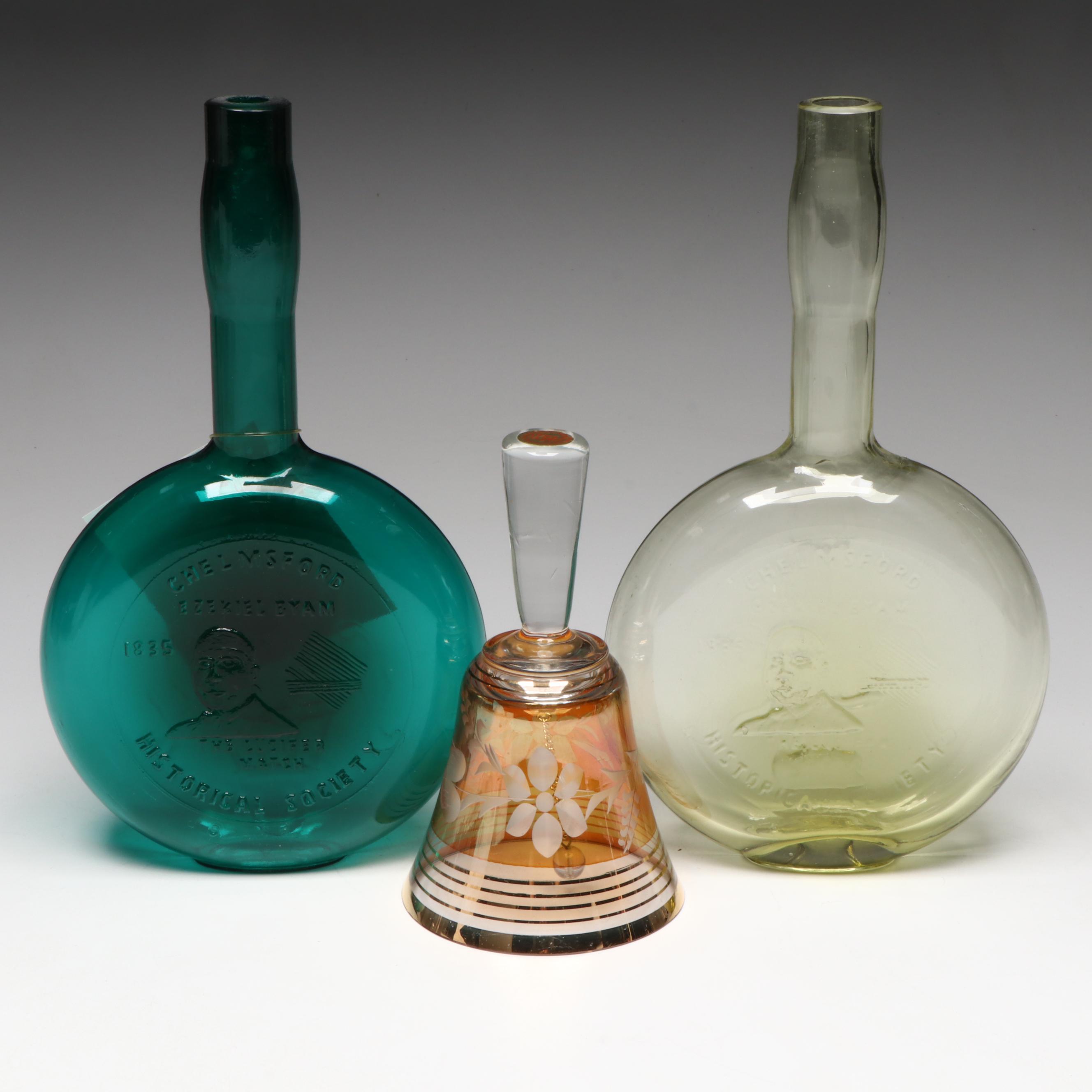 Ezekiel Byam Commemorative Glass Bottles with Bell