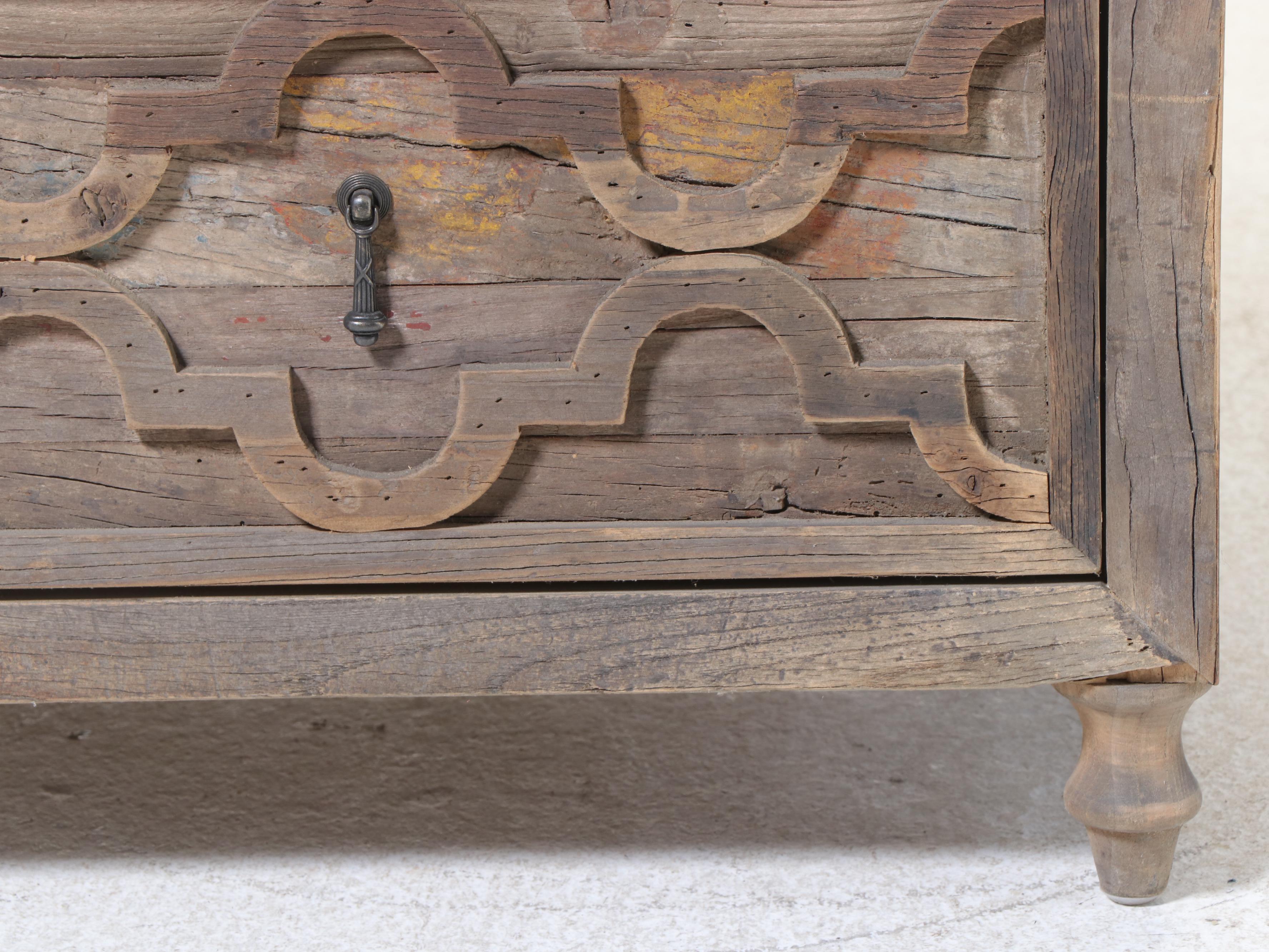 Rustic Reclaimed Pine Three-Drawer Chest