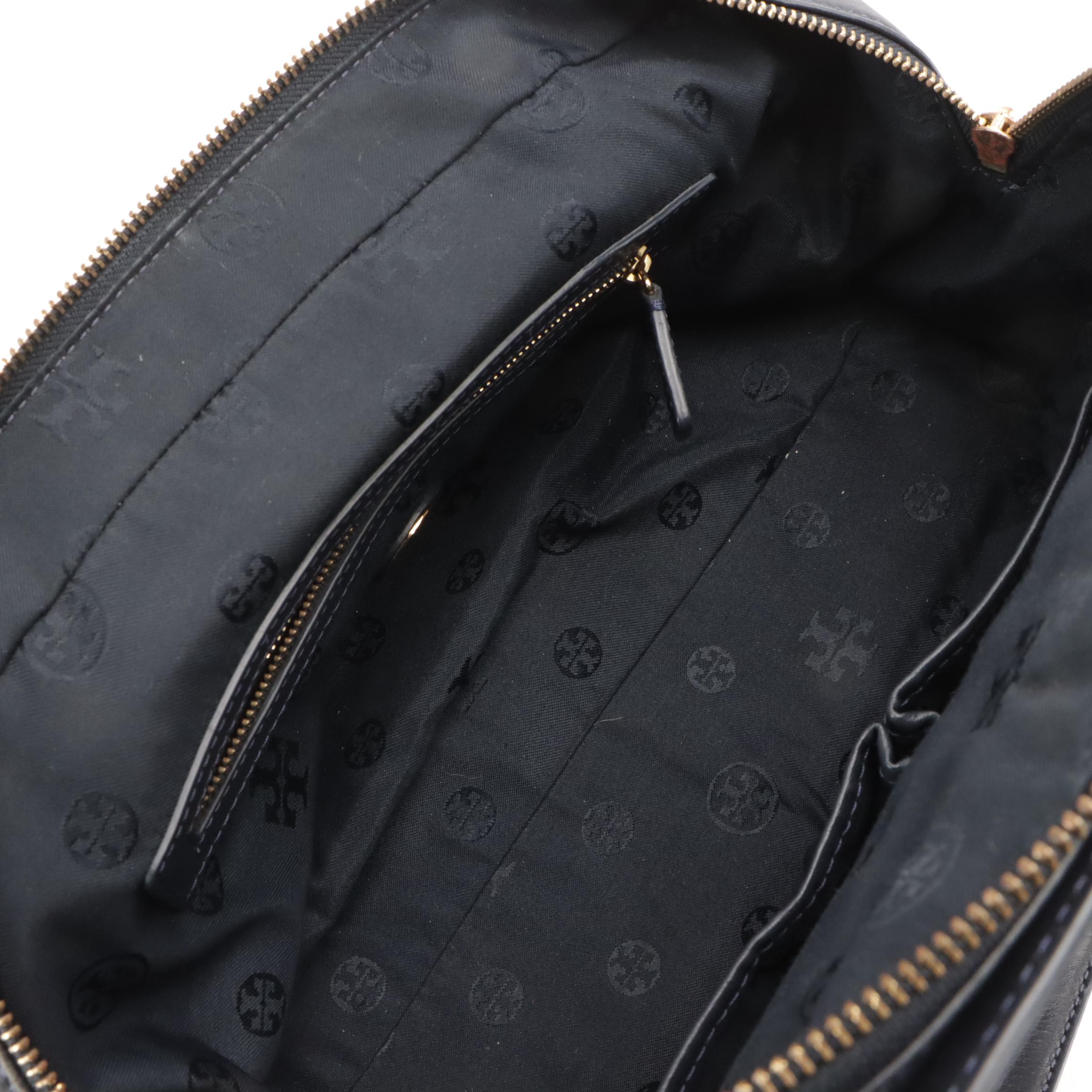 Tory Burch Priscilla Shoulder Bag in Navy Blue Calfskin Leather