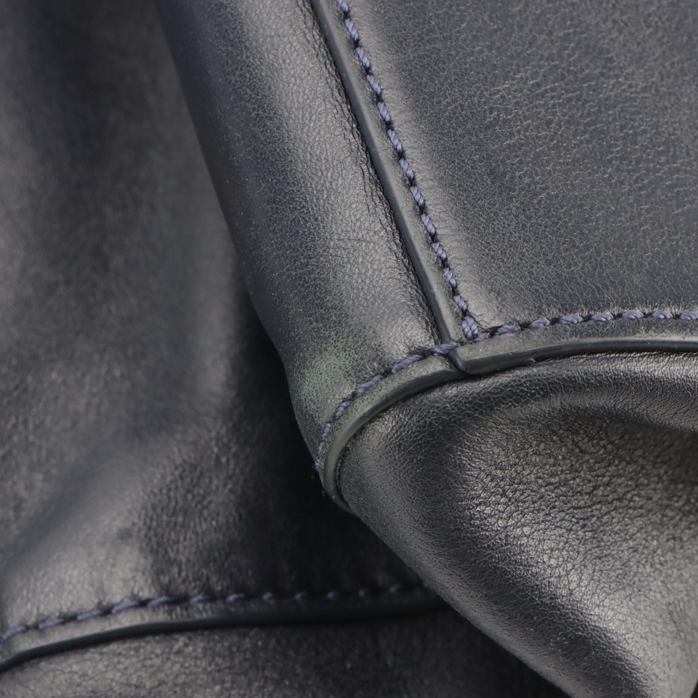 Tory Burch Priscilla Shoulder Bag in Navy Blue Calfskin Leather