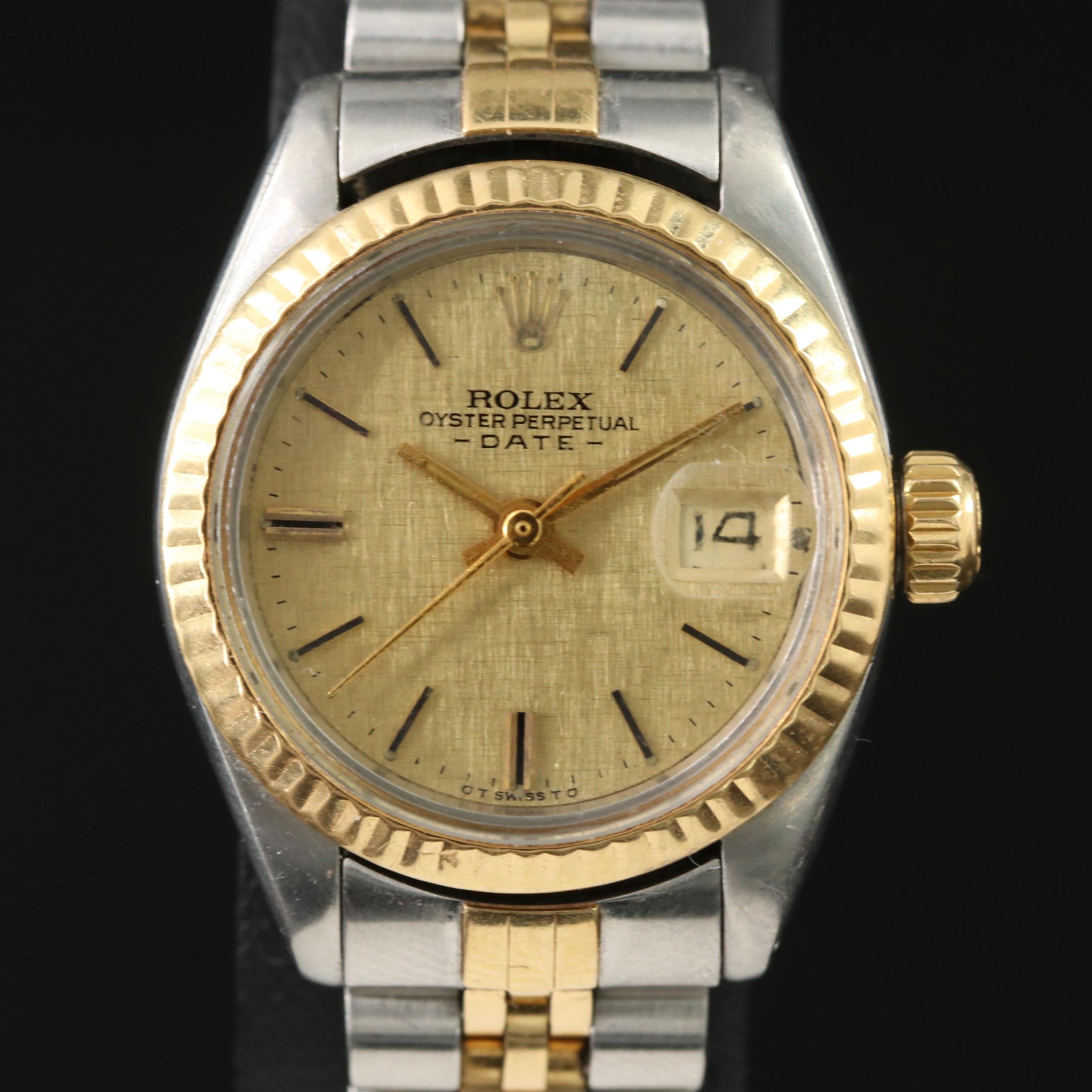 1980 Rolex Sigma Linen Dial Oyster Perpetual Date Watch