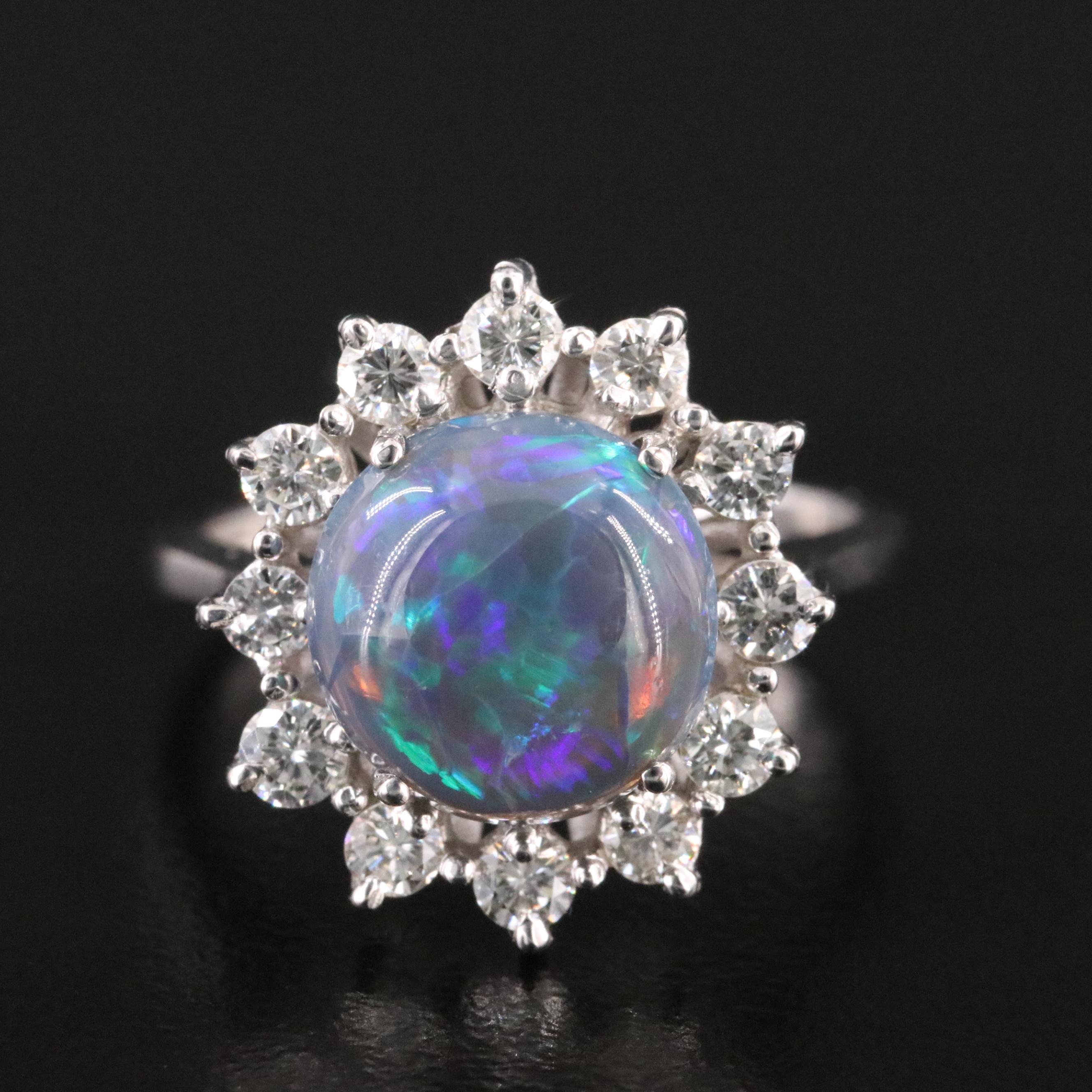 14K Opal and 0.63 CTW Diamond Ring