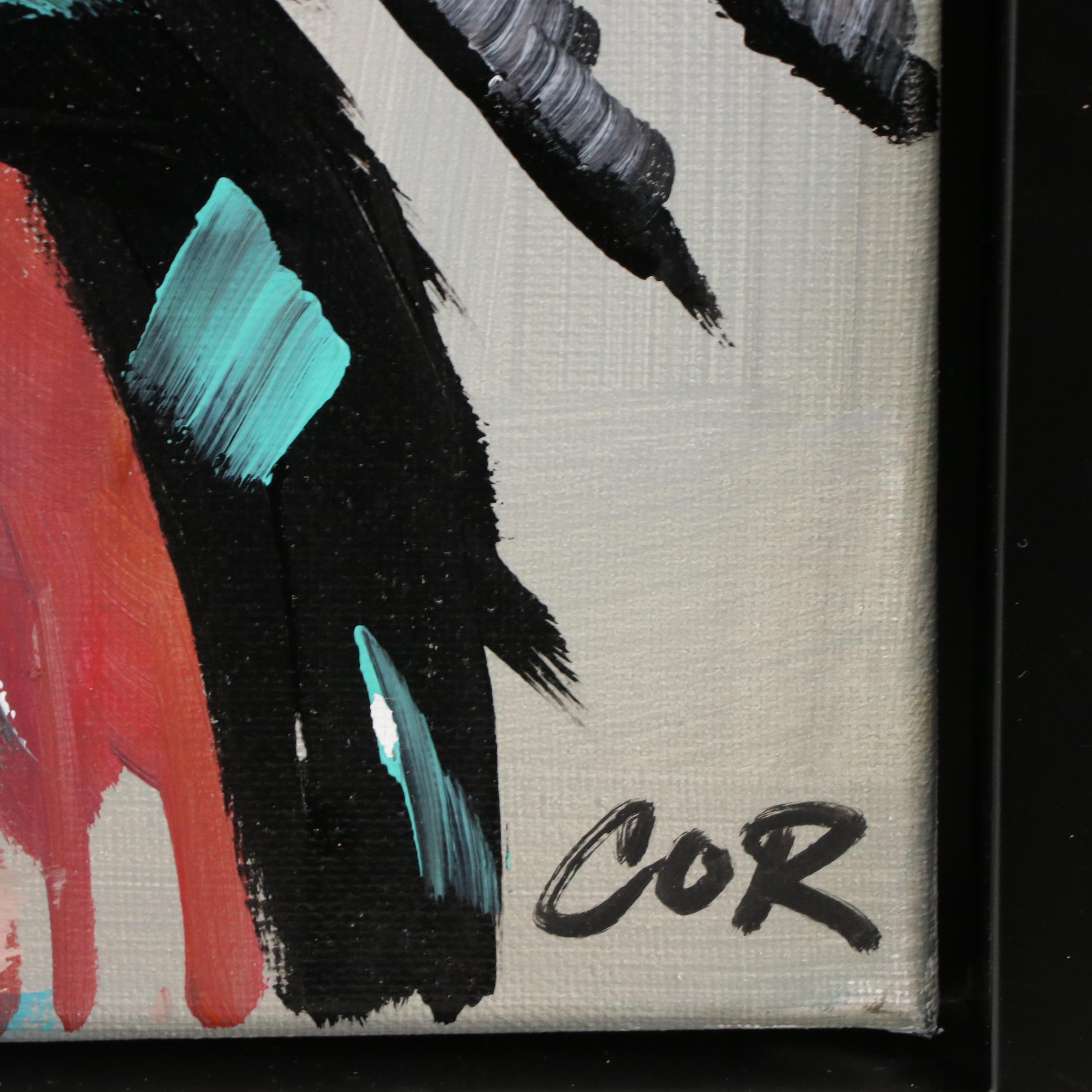 Corbellic Stylized Acrylic Portrait of Native American, 2025