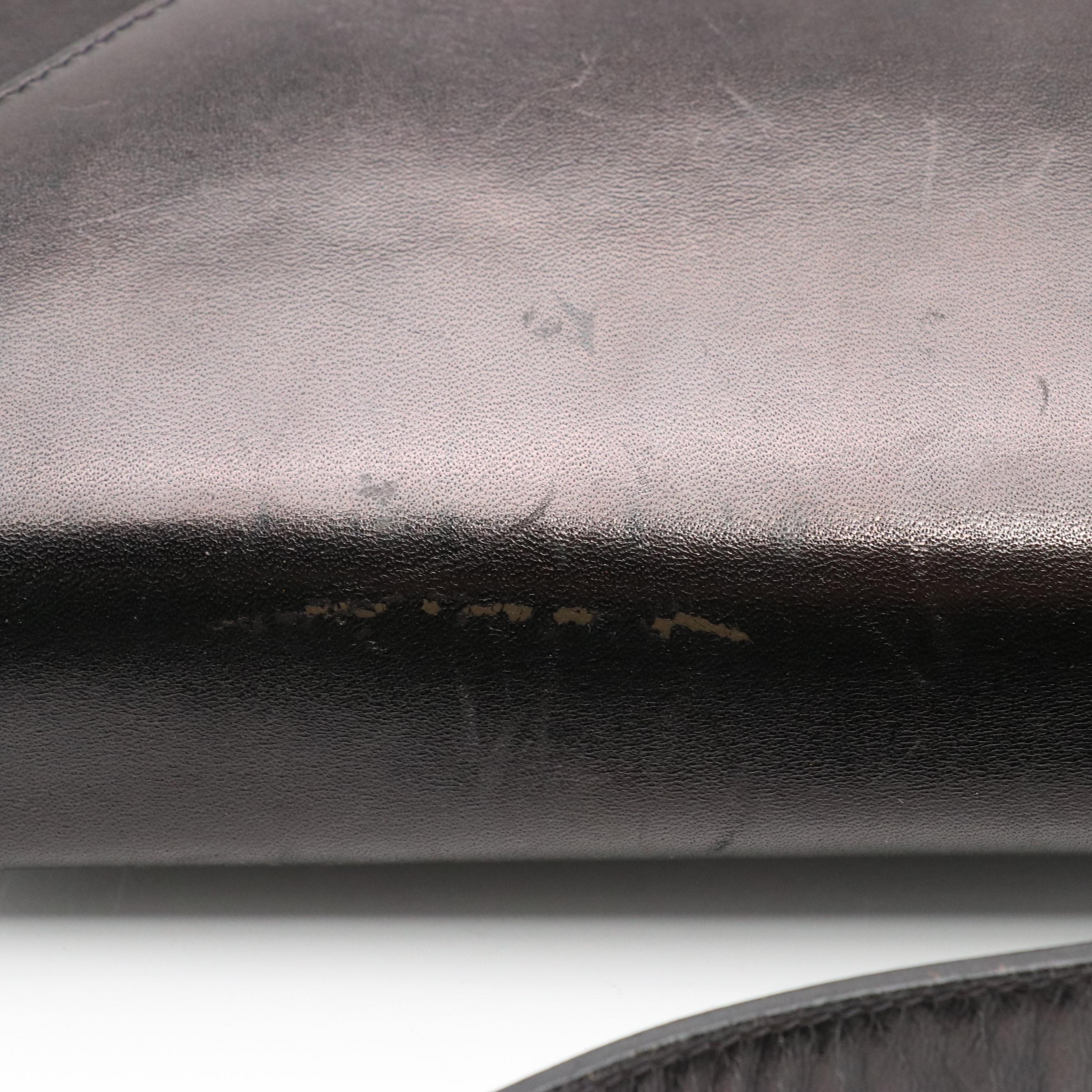 Celine Envelope Flap Carriage Buckle Shoulder Bag in Black Leather