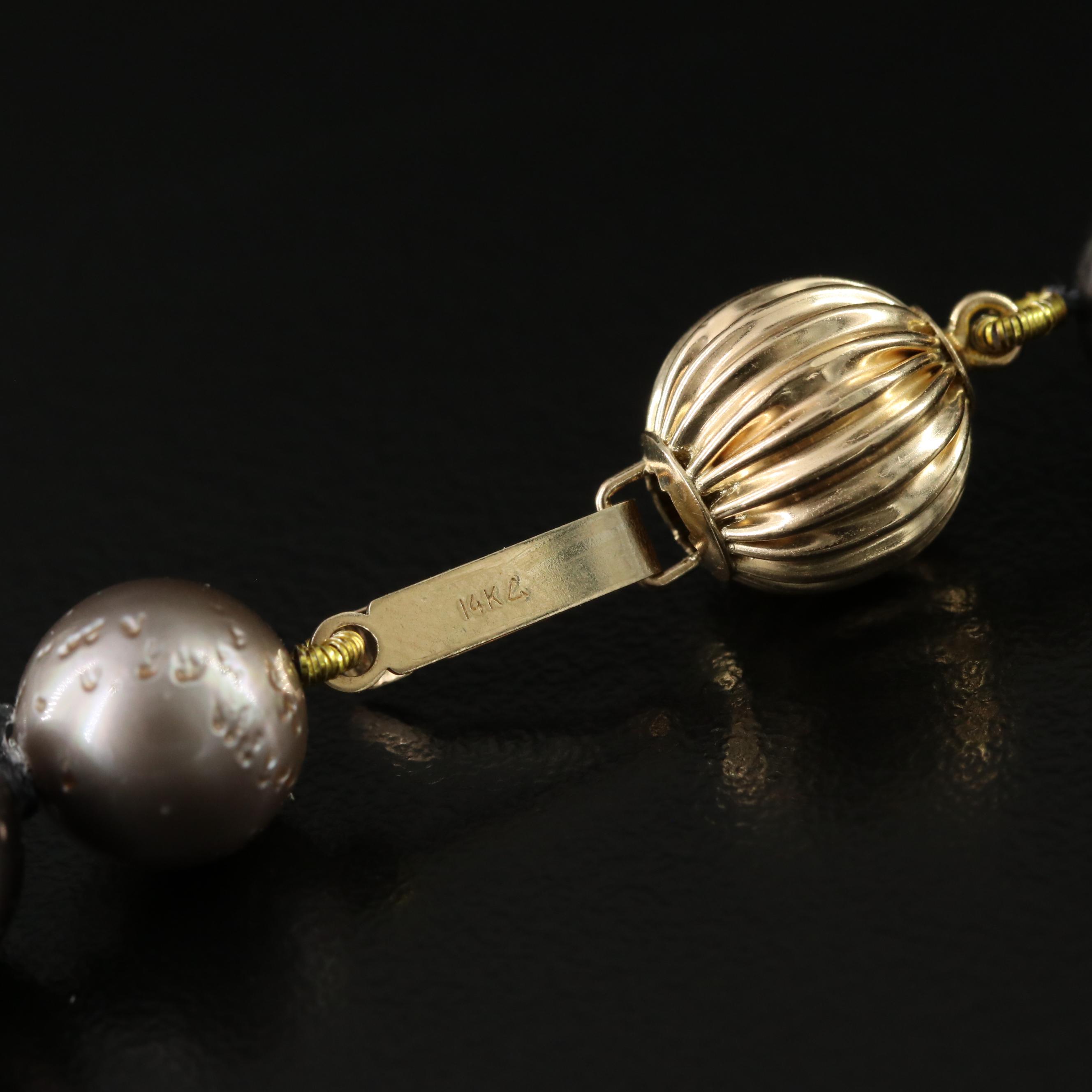 Graduated Pearl Necklace with 14K Clasp, GIA Report and Tahitian Pearls