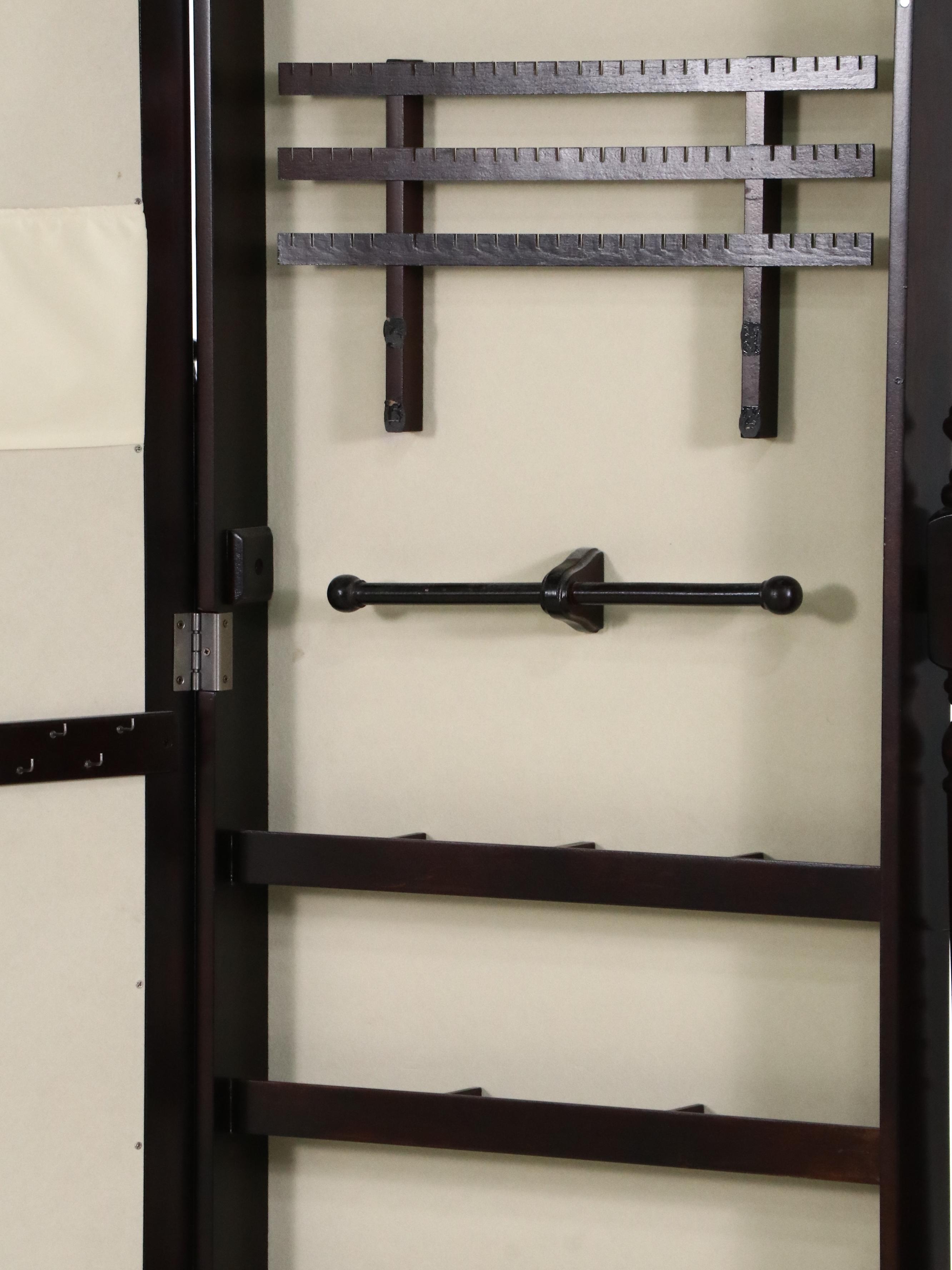 Contemporary Wood Cheval Mirror with Jewelry Storage