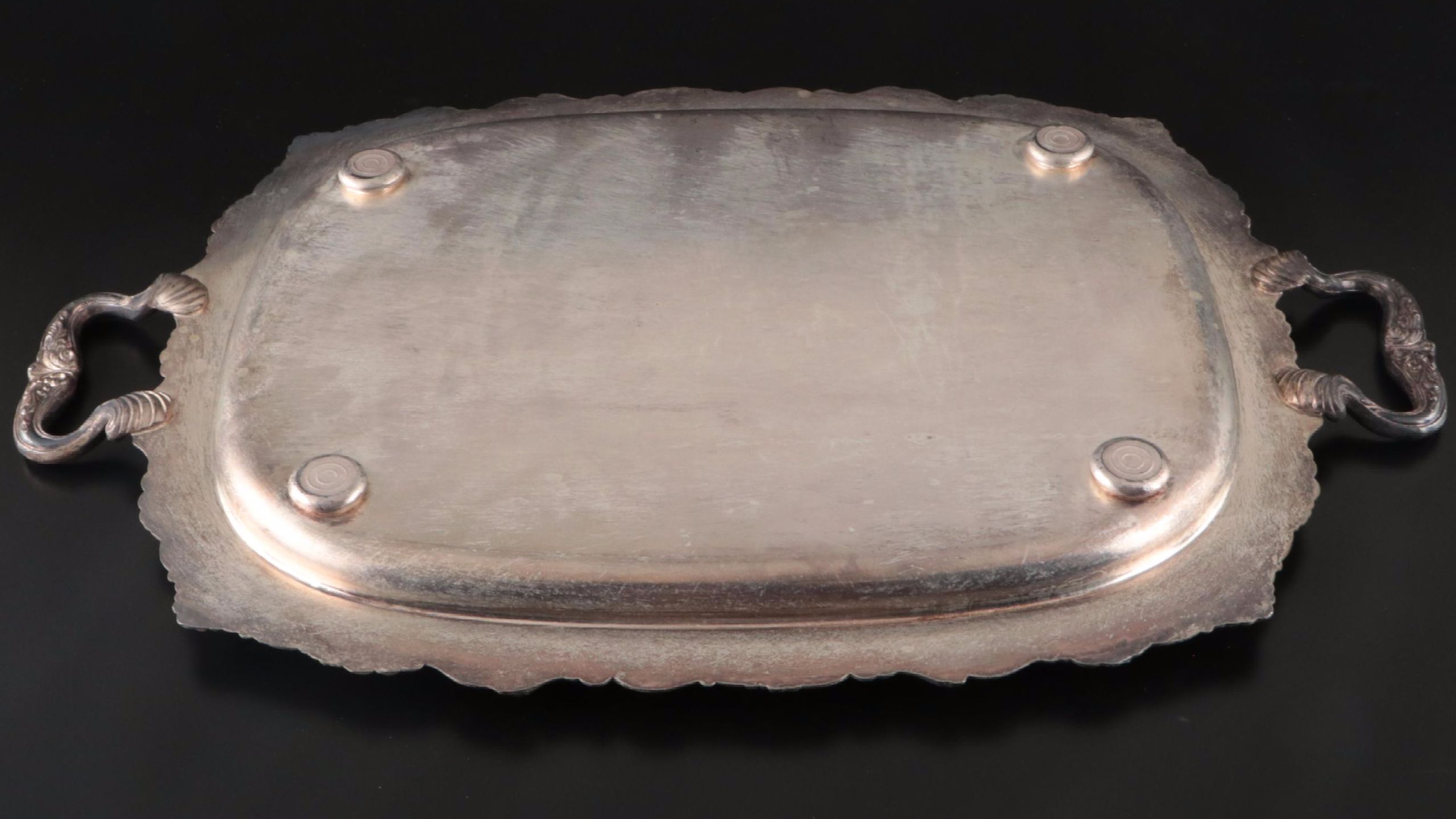 Sheridan Silver Plate Teapot, Creamer, and Sugar Bowl with Serving Tray