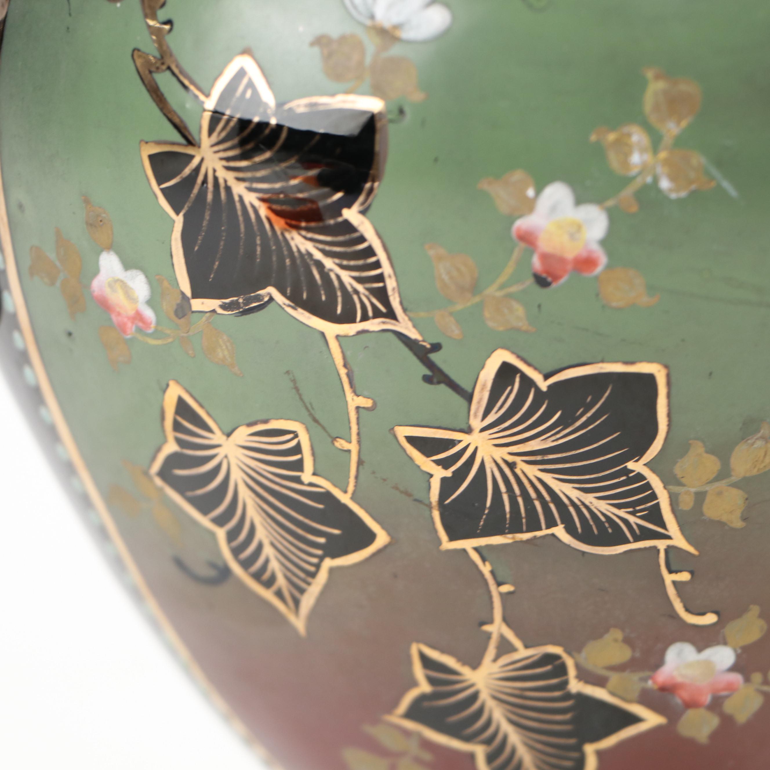 English Black Lusterware Ceramic Tea Urn, Late 19th/Early 20th Century