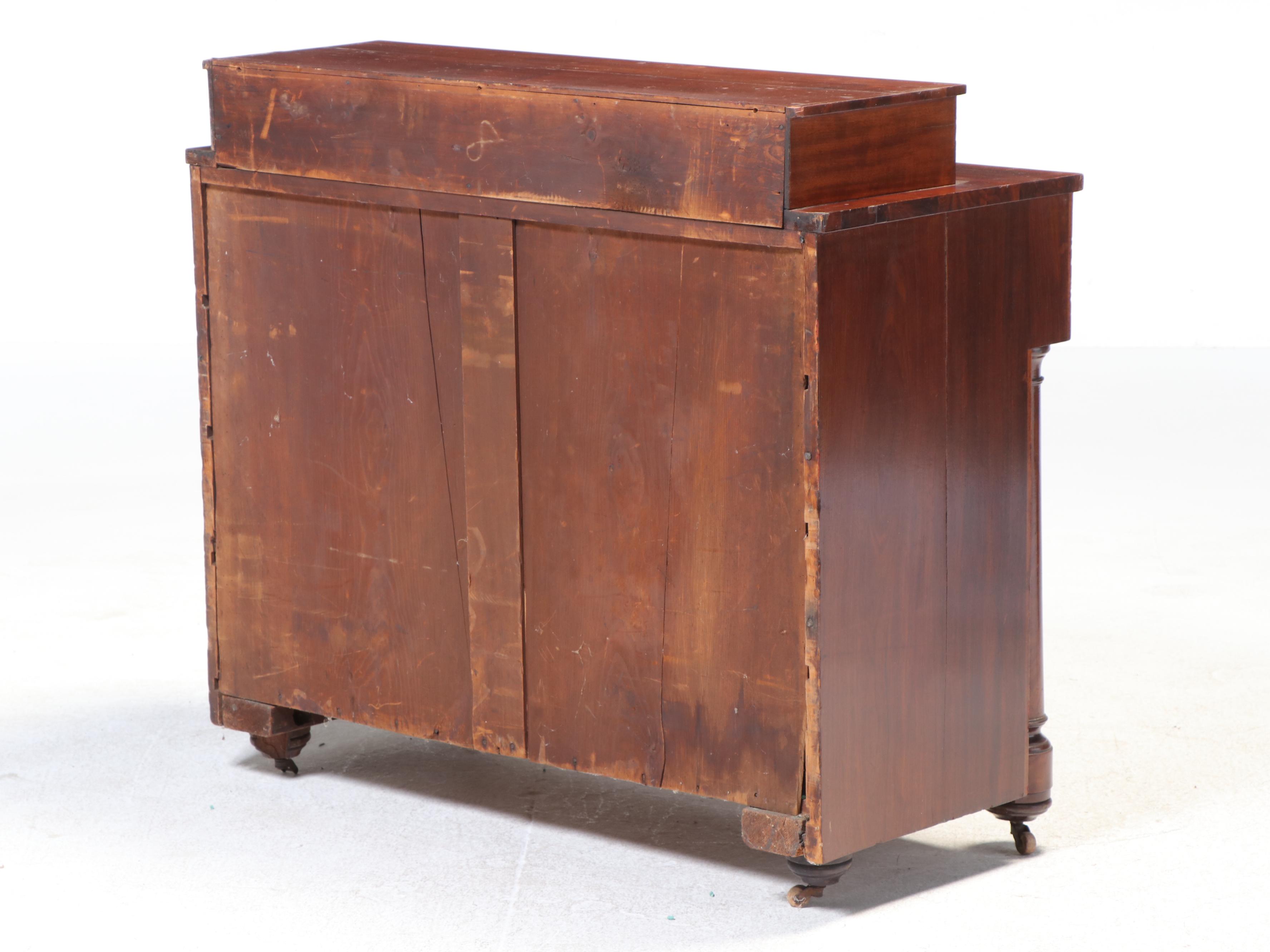 Empire Style Flame Mahogany Gentleman's Chest of Drawers, 20th Century
