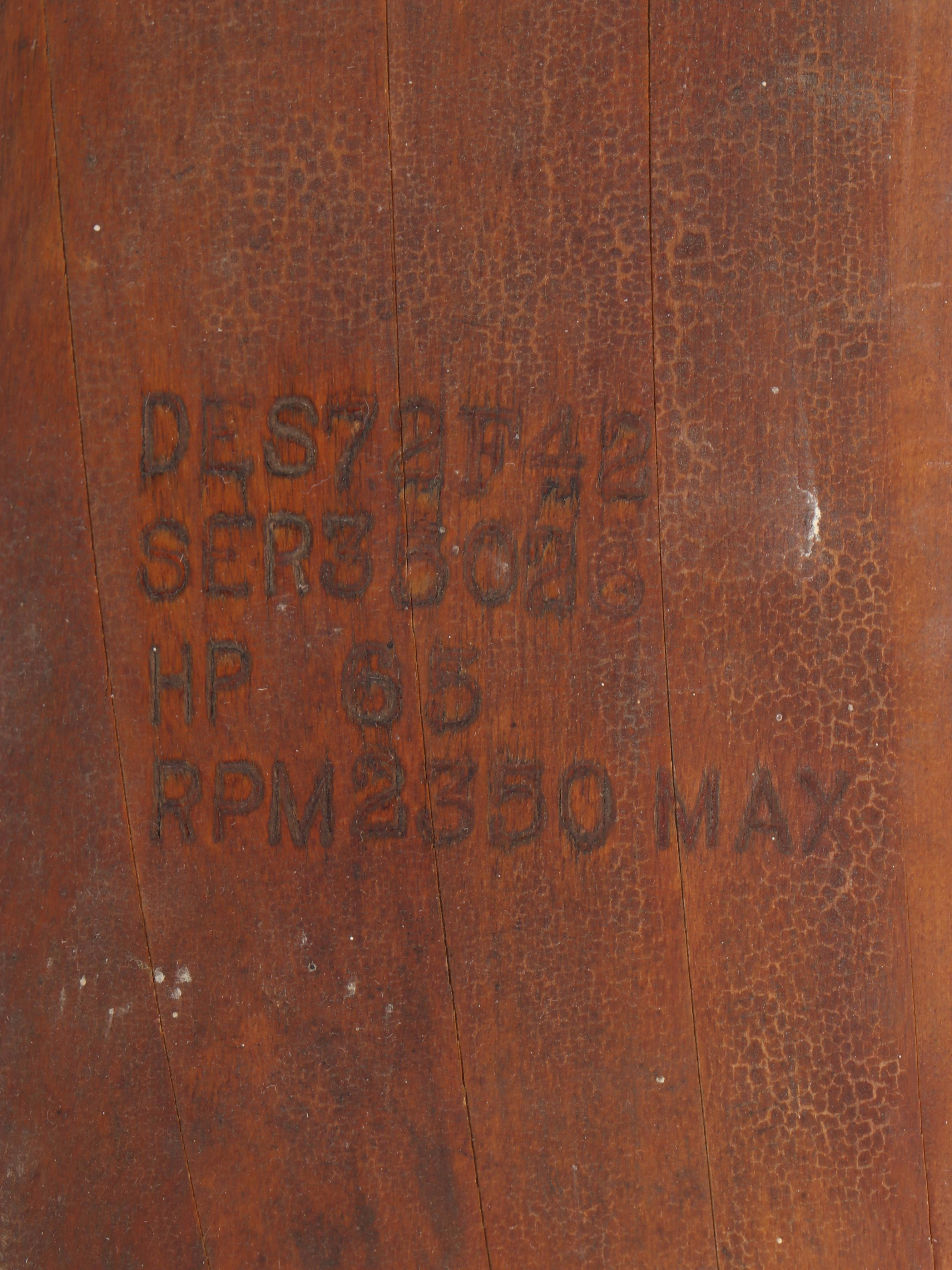 Sensenich World War II Era 72" Wooden Airplane Propeller, Circa 1943-1944