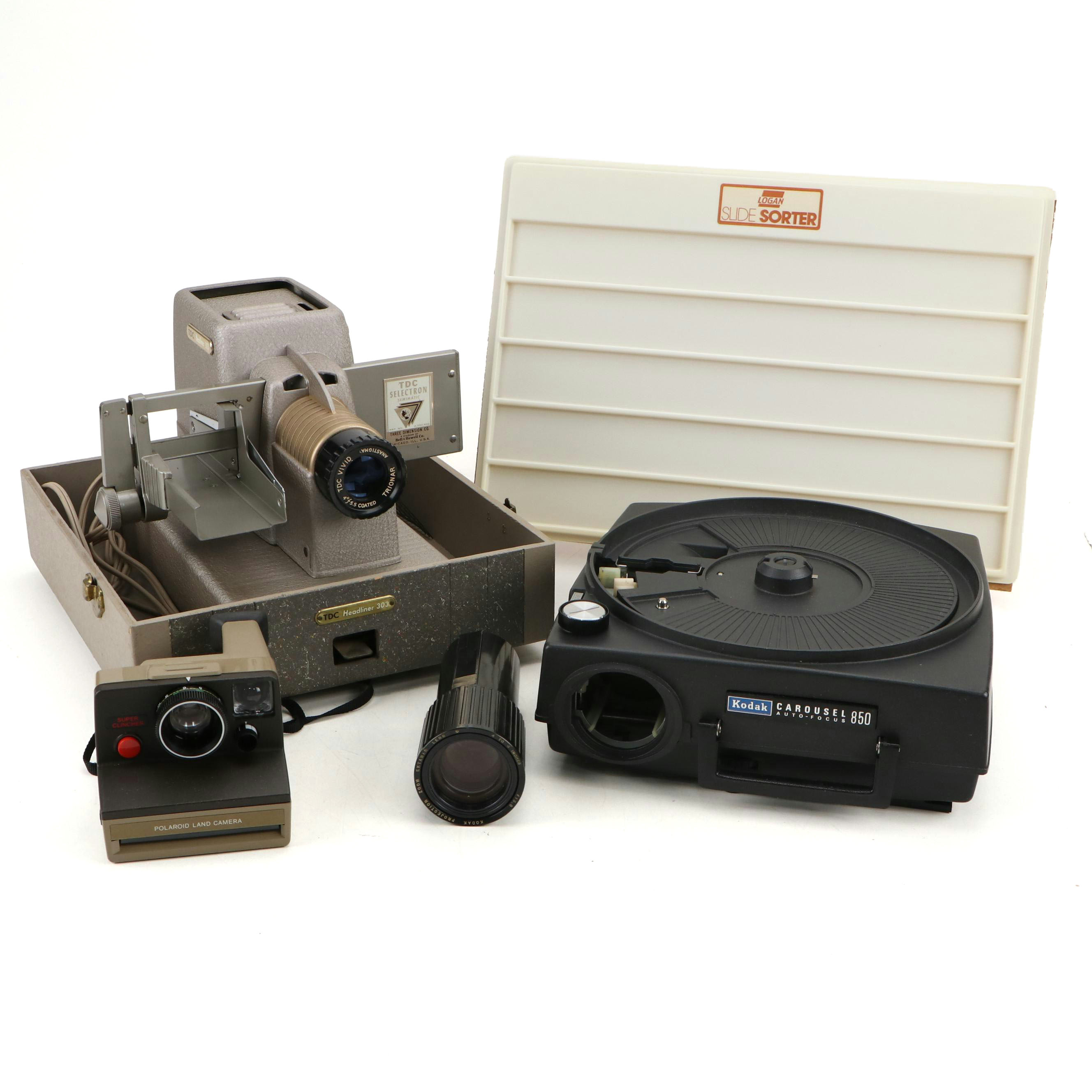 Bell & Howell TDC Headliner 303 Slide Projector with Other Photo Slide Equipment