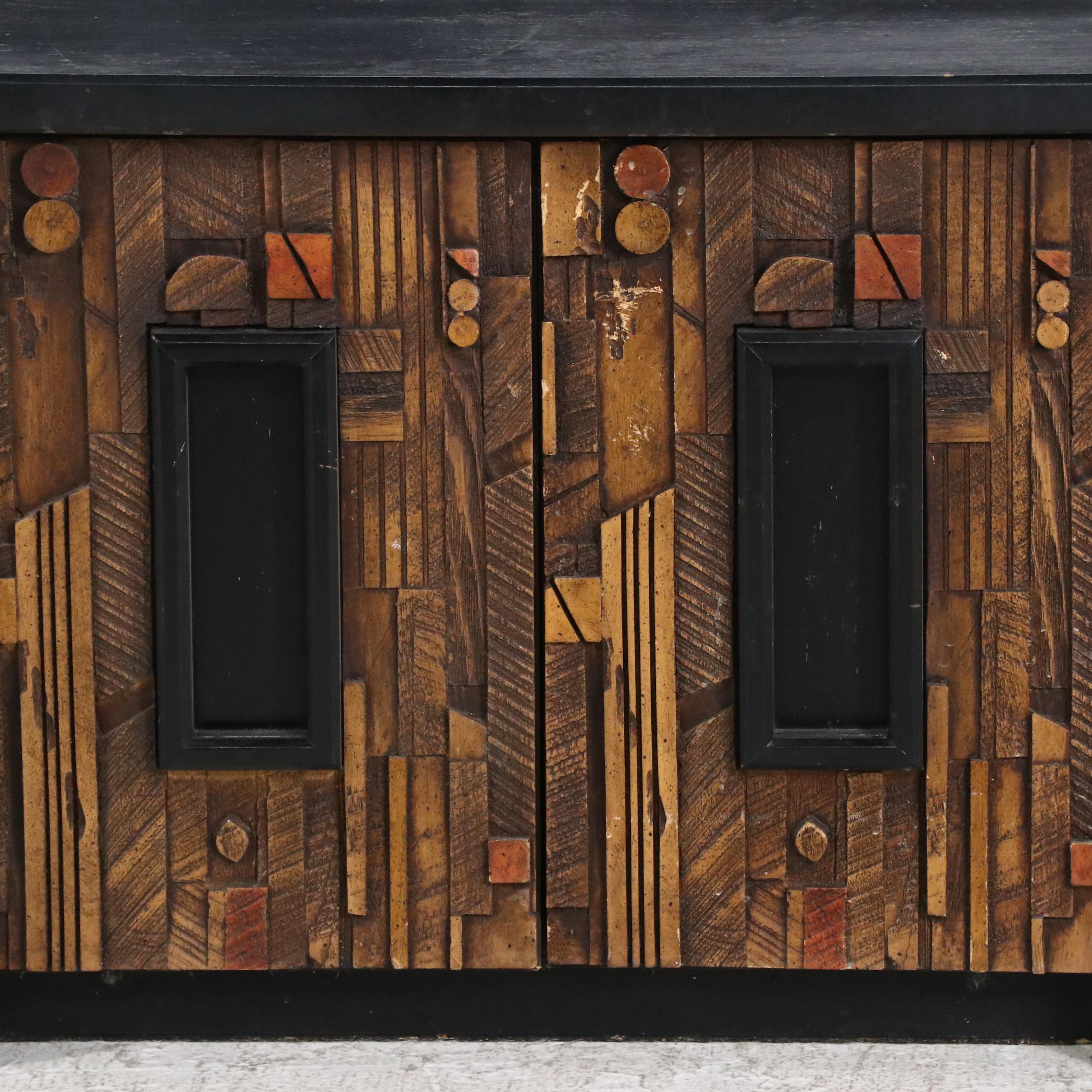Paul Evans for Lane "Pueblo" Brutalist Style Cabinet, Mid-20th Century