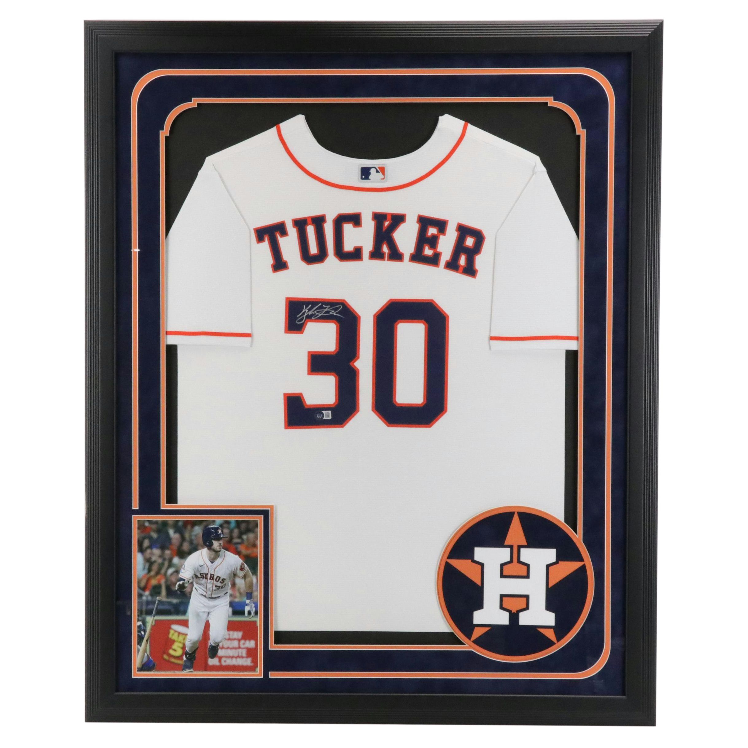 Kyle Tucker Signed Houston Astros Baseball Jersey in Matted Display, Beckett