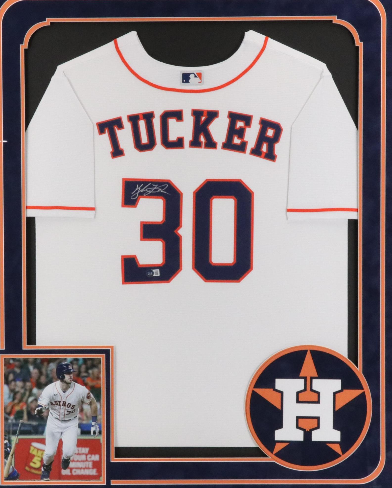 Kyle Tucker Signed Houston Astros Baseball Jersey in Matted Display, Beckett