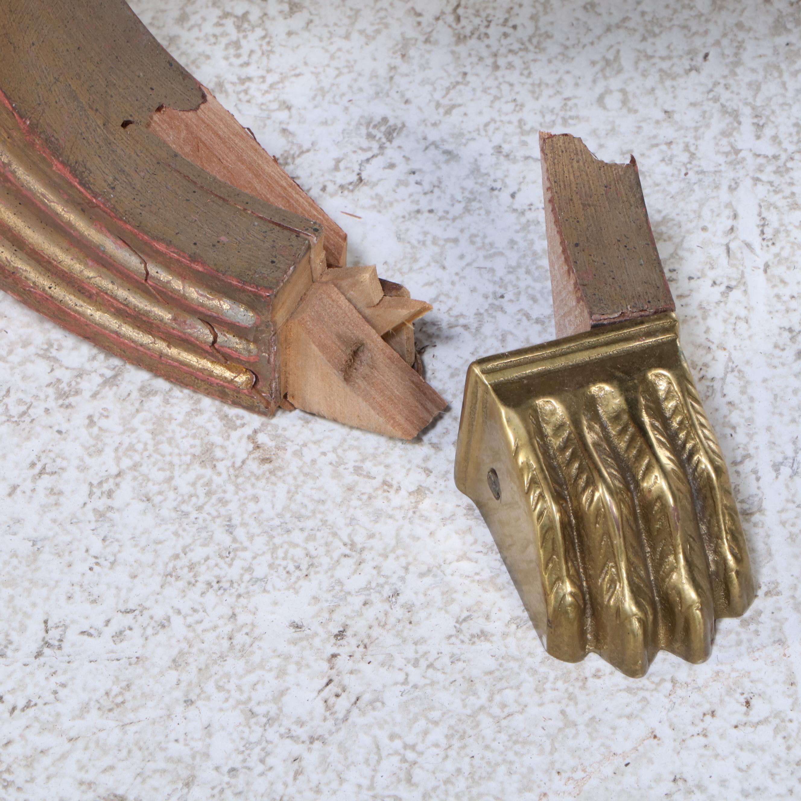 Empire Style Claw Foot Sofa with Velveteen Upholstery, 20th Century