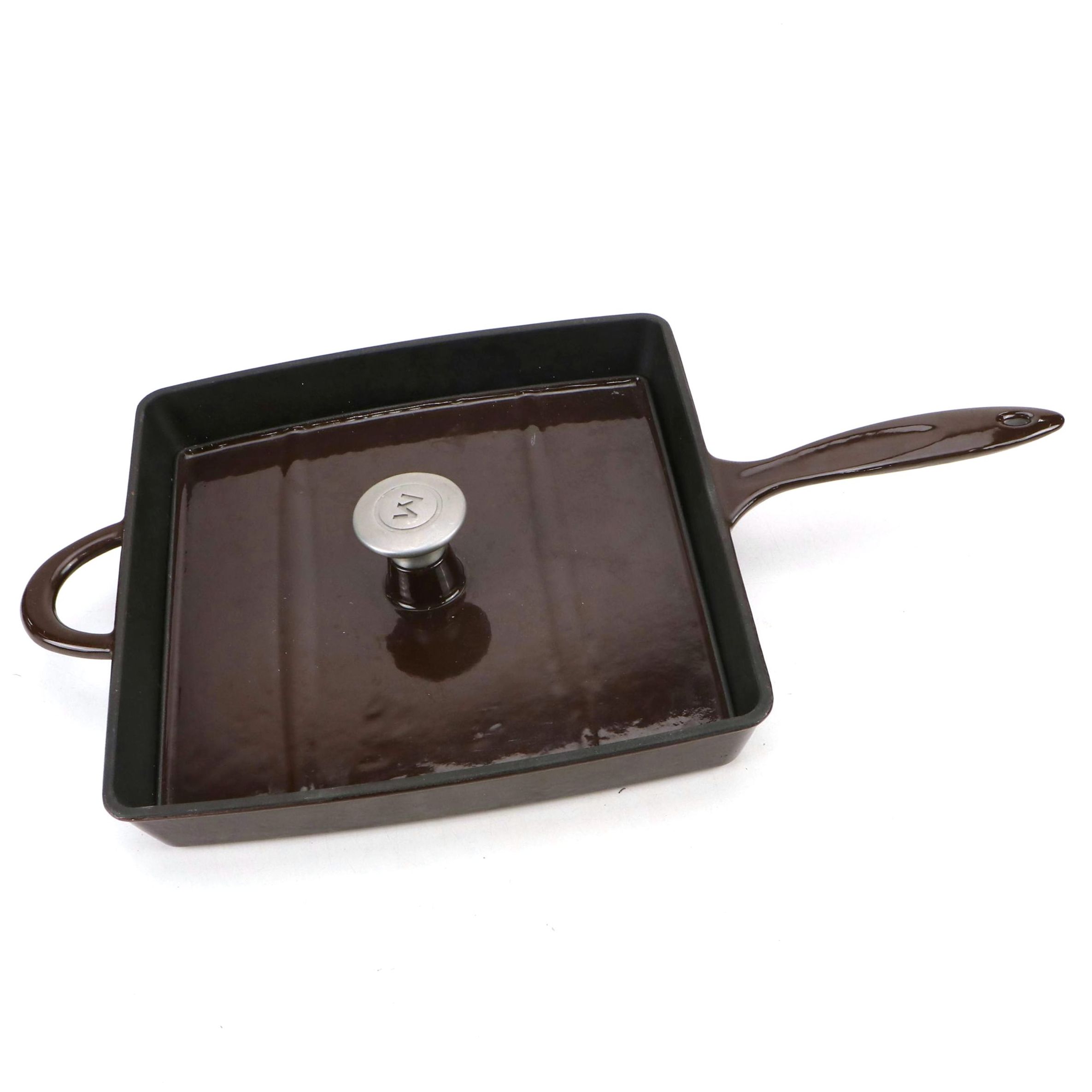 Mario Batali Cast Iron Grill Pan with Press Lid