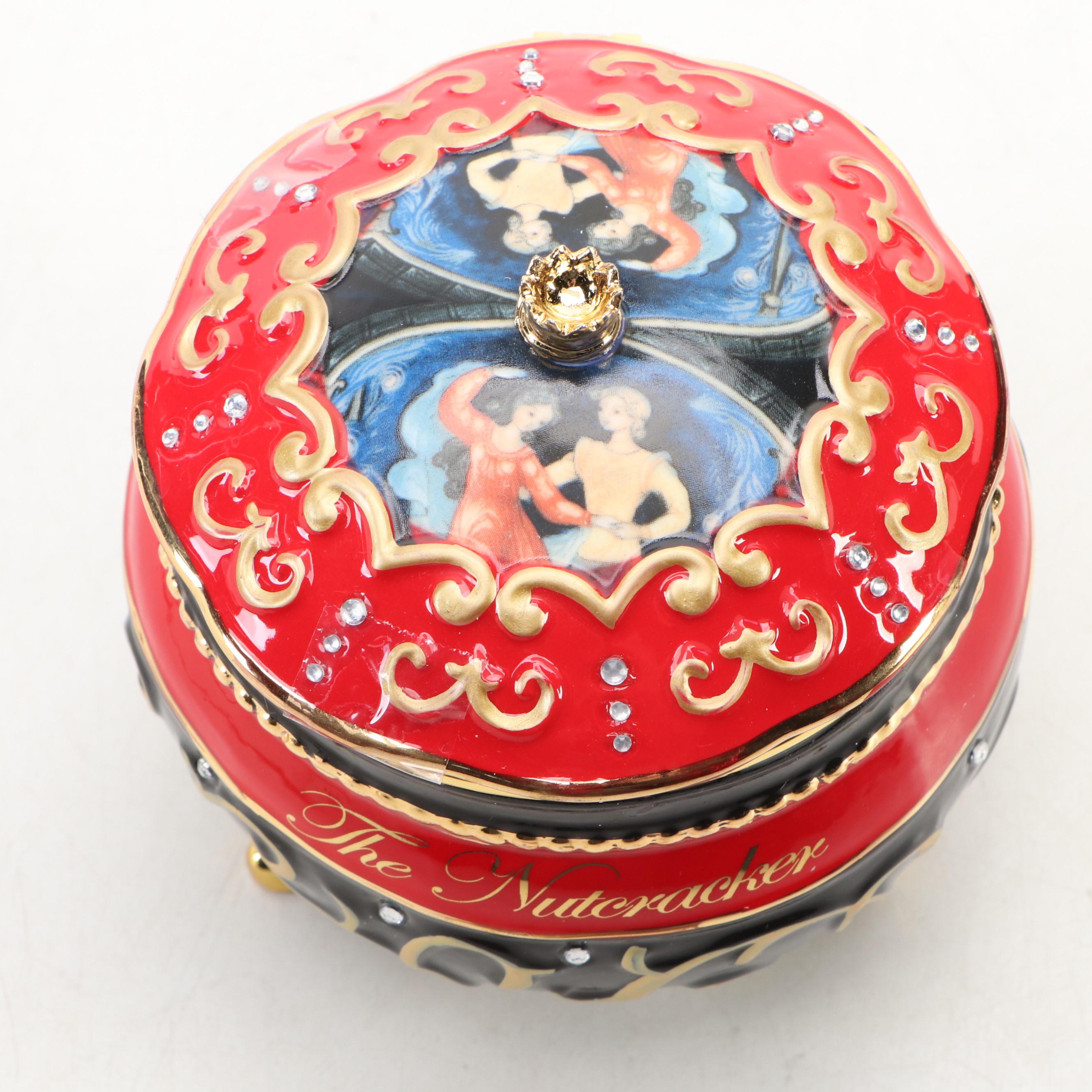 The Bradford Exchange "Clara and the Nutcracker" Embellished Porcelain Music Box