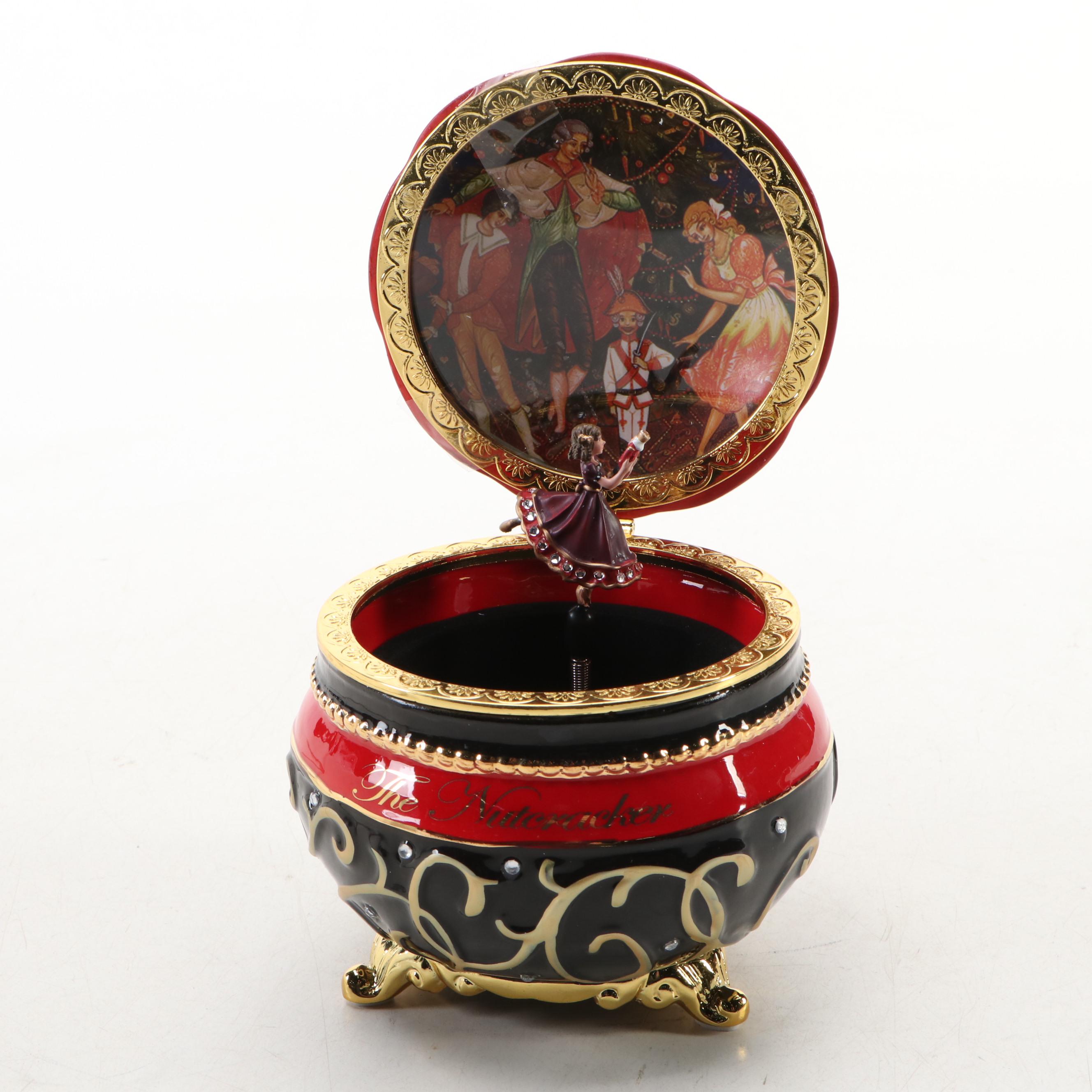 The Bradford Exchange "Clara and the Nutcracker" Embellished Porcelain Music Box