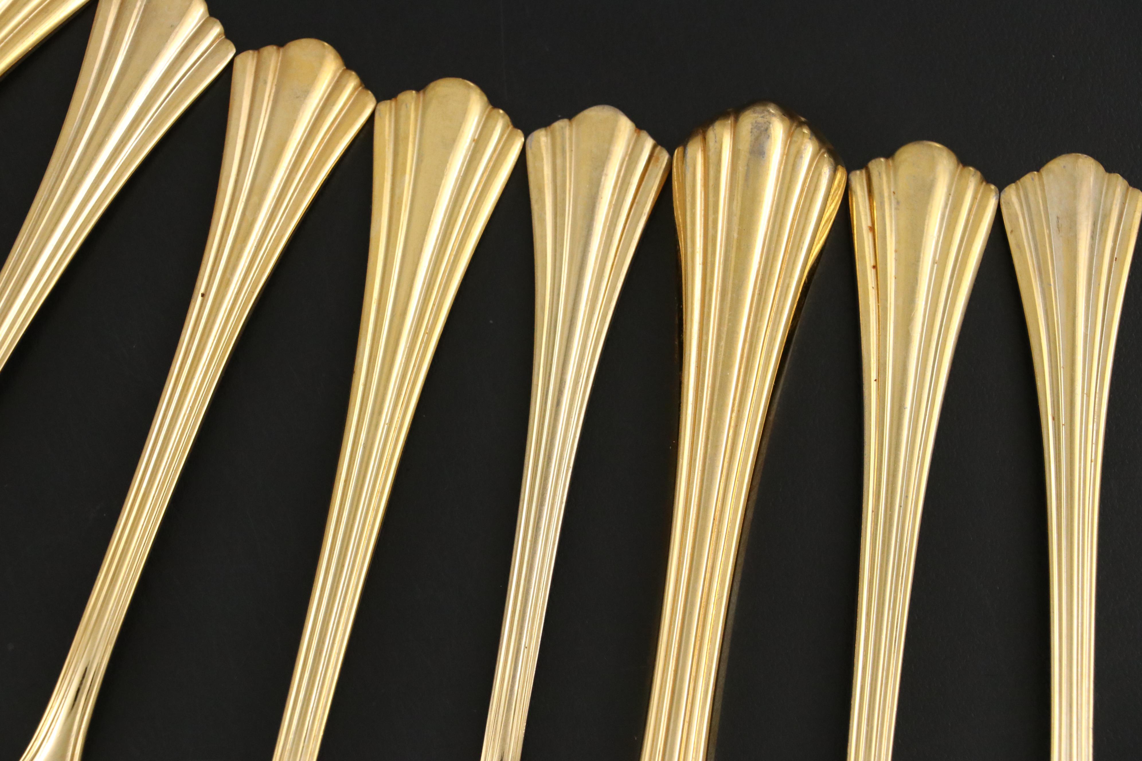 Rogers Bros "Golden Flair" Gold Plate Flatware Set