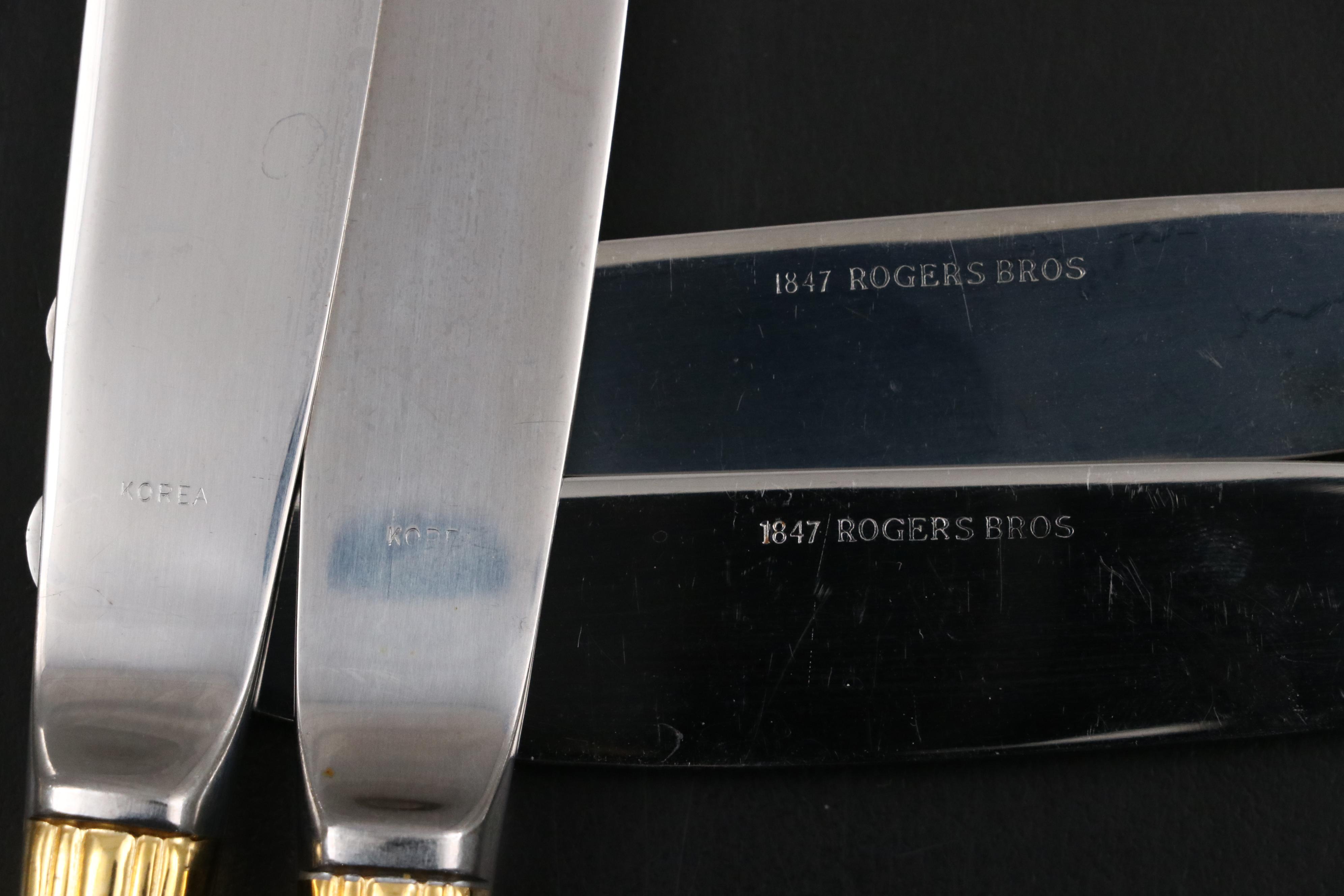 Rogers Bros "Golden Flair" Gold Plate Flatware Set