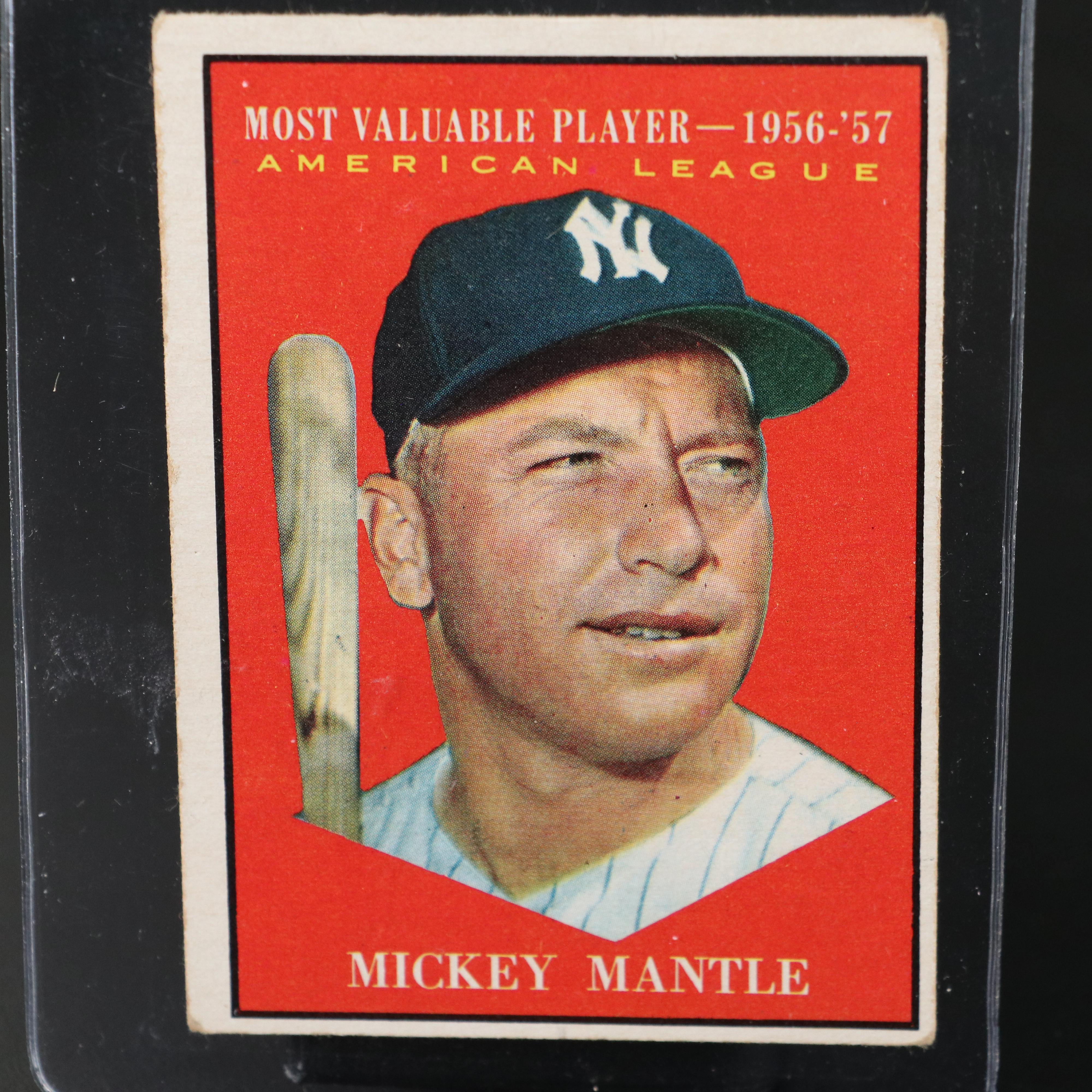 1961 Topps Mickey Mantle New York Yankees MVP Baseball Card