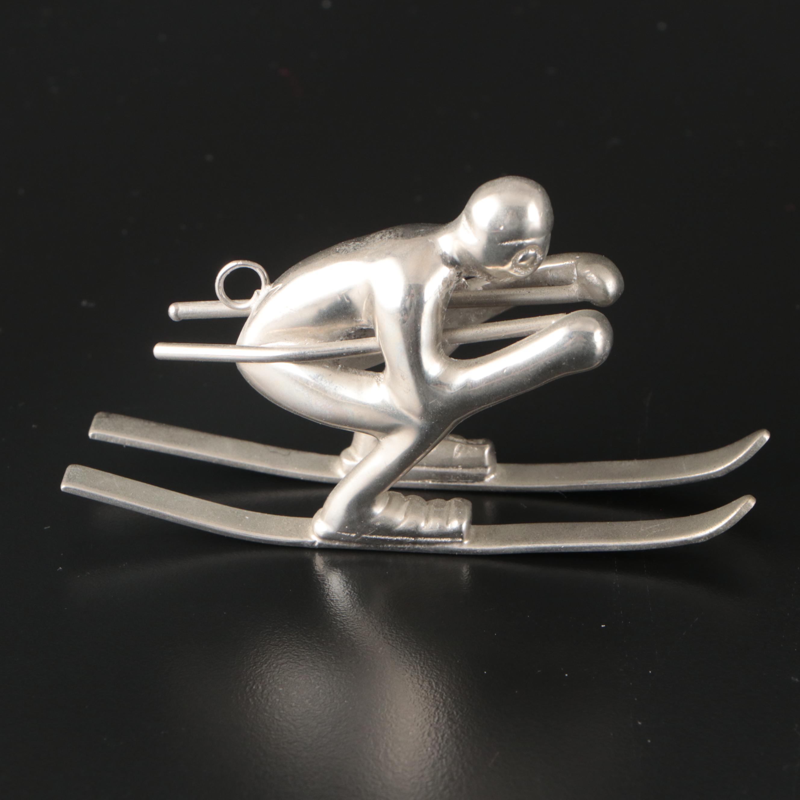 Handmade Metal Horseshoe Skier Sculpture and Other