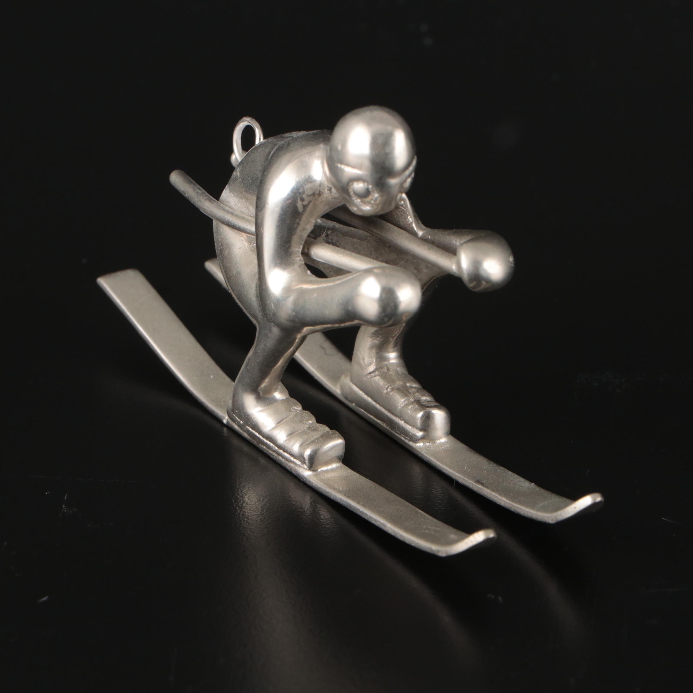 Handmade Metal Horseshoe Skier Sculpture and Other