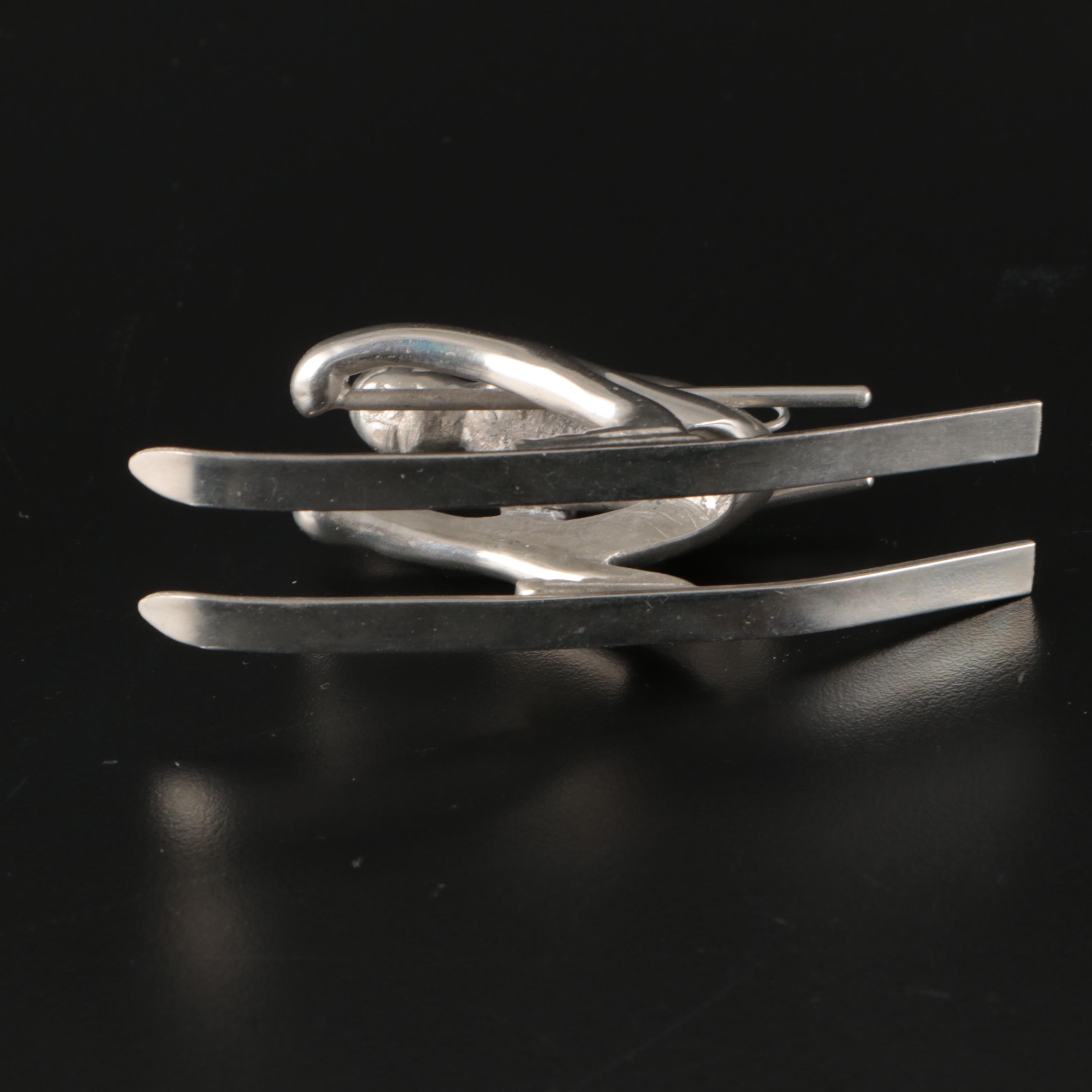 Handmade Metal Horseshoe Skier Sculpture and Other