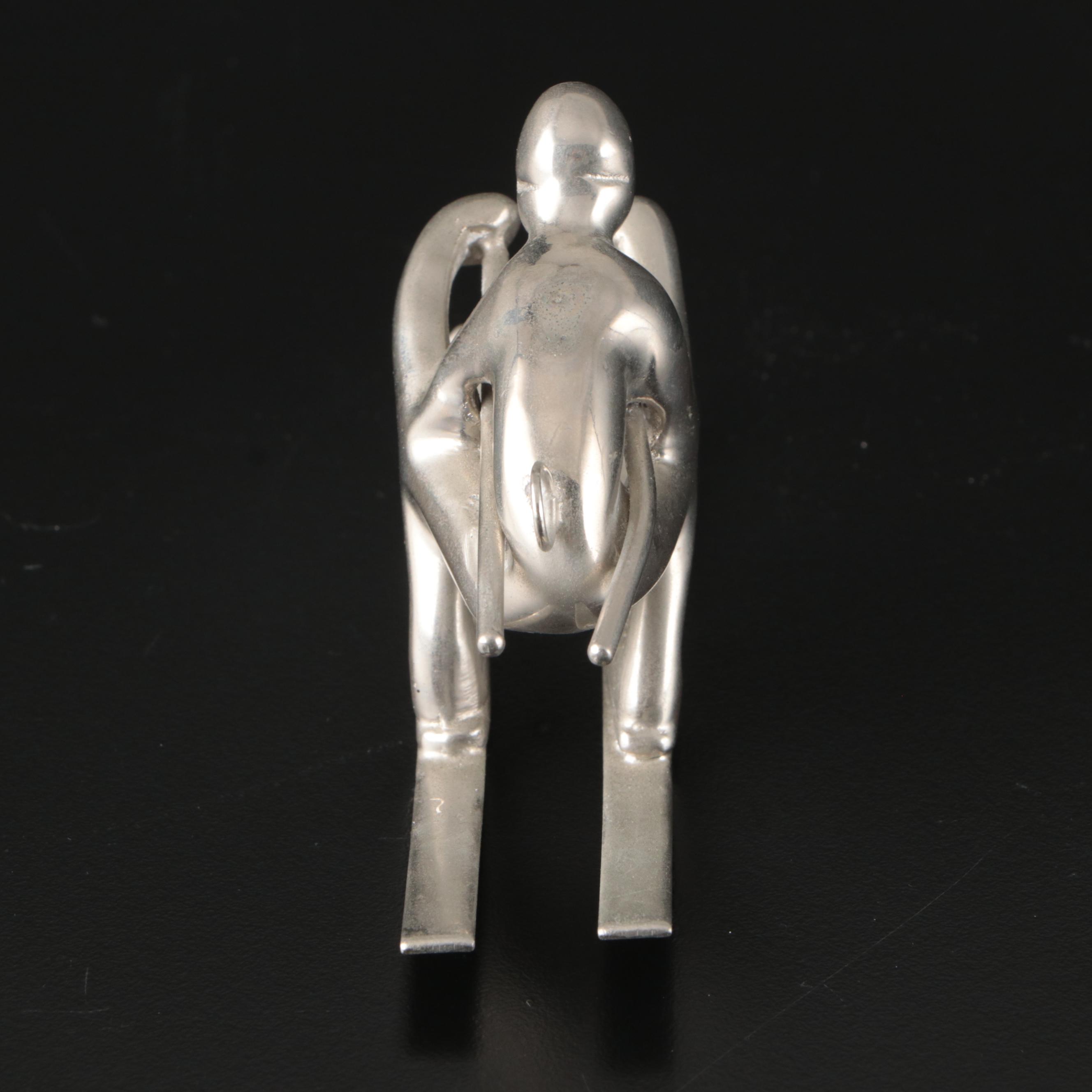 Handmade Metal Horseshoe Skier Sculpture and Other