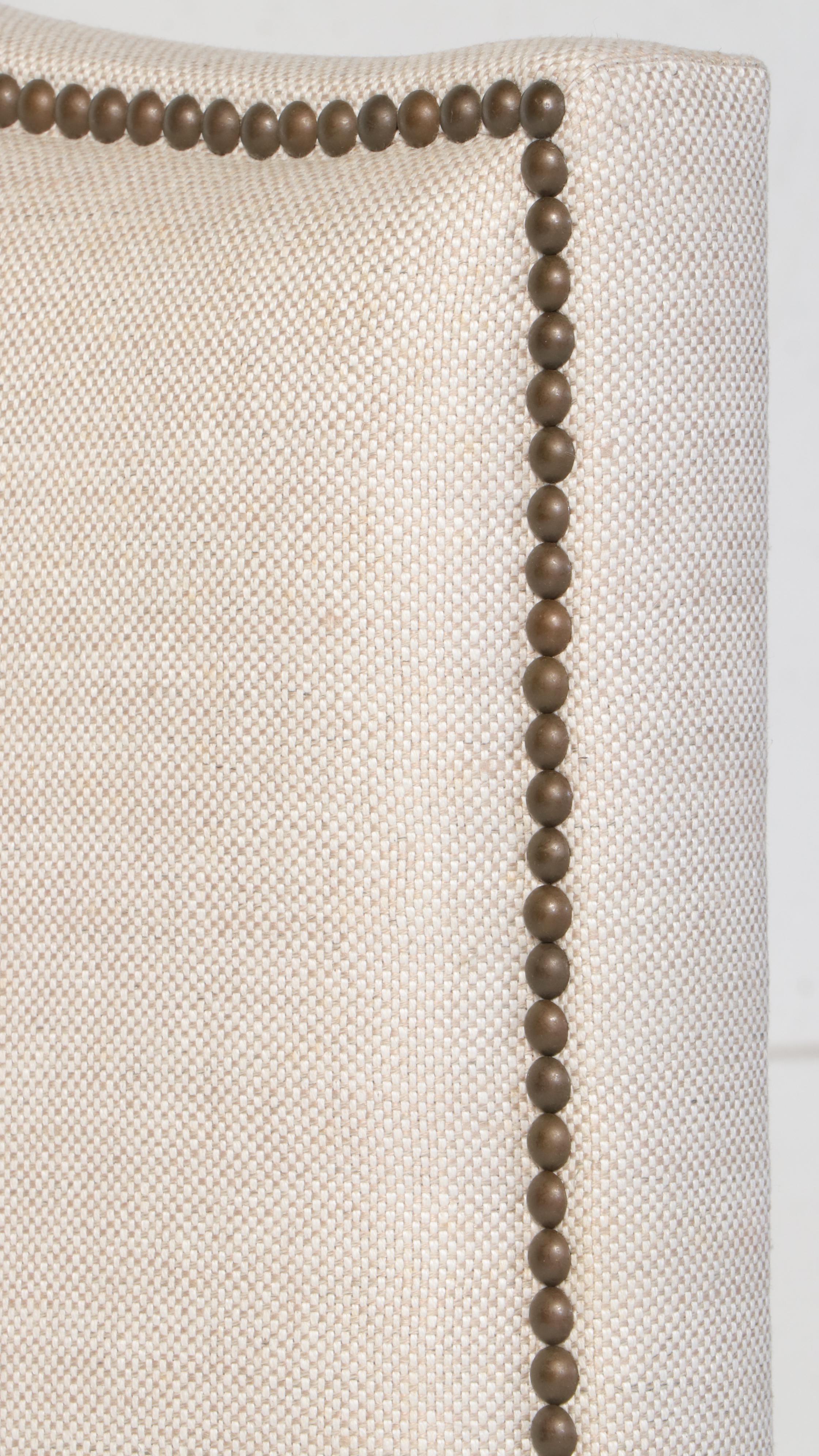 Contemporary Custom Upholstered Queen Size Headboard with Floral Bedding Set