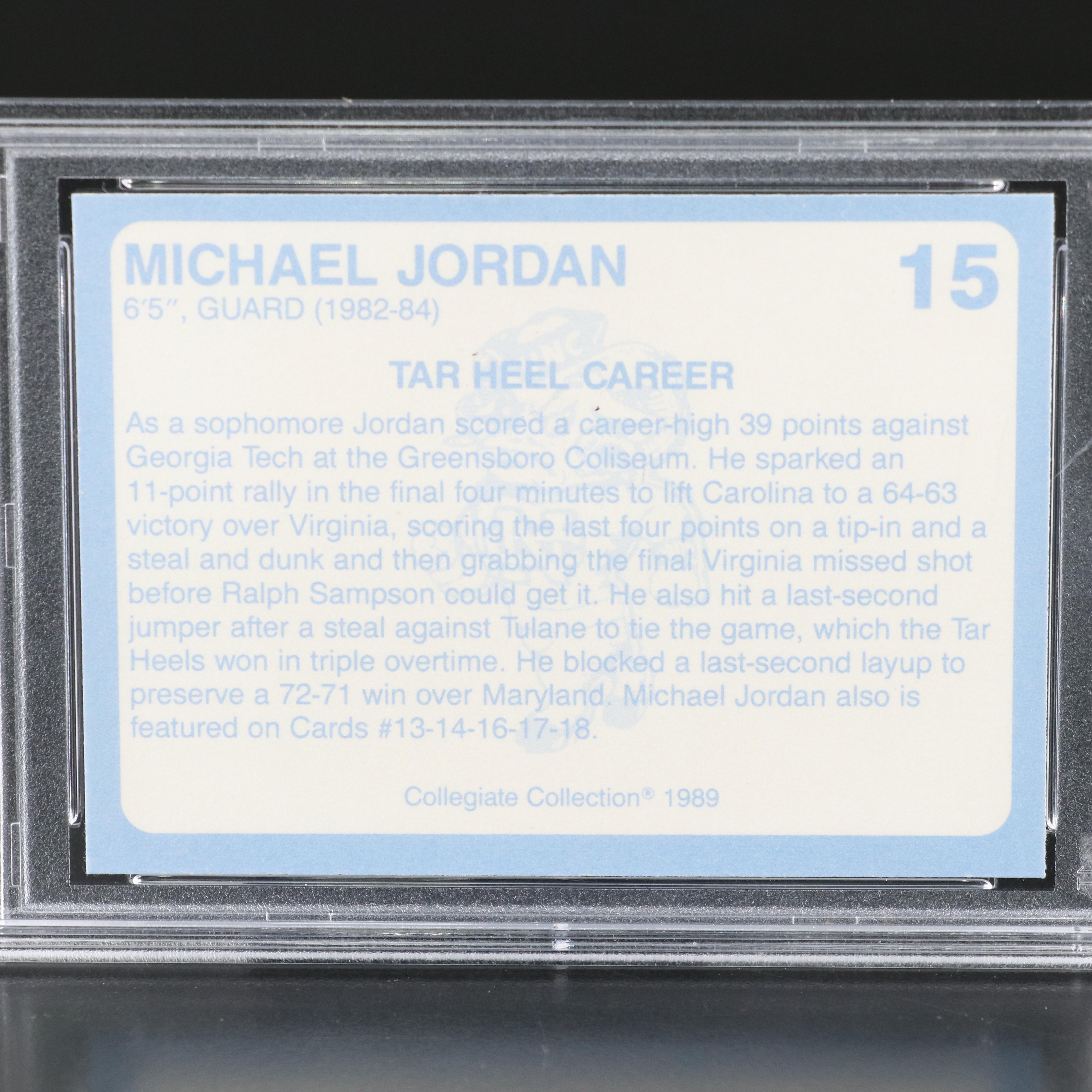 1989 Collegiate Collection Michael Jordan Basketball Card Graded PSA 9