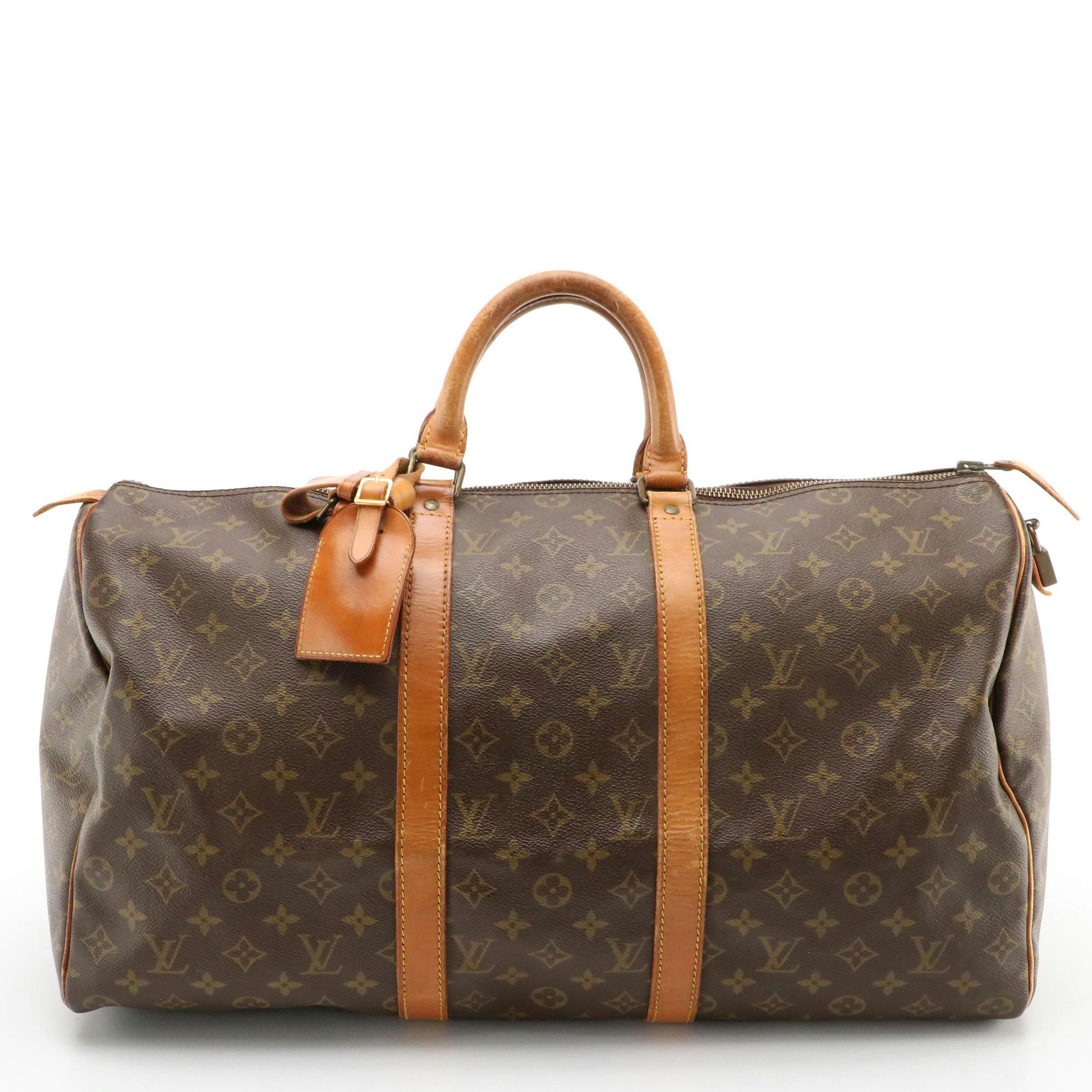 Louis Vuitton Keepall 50 Travel Bag in Monogram Canvas and Leather