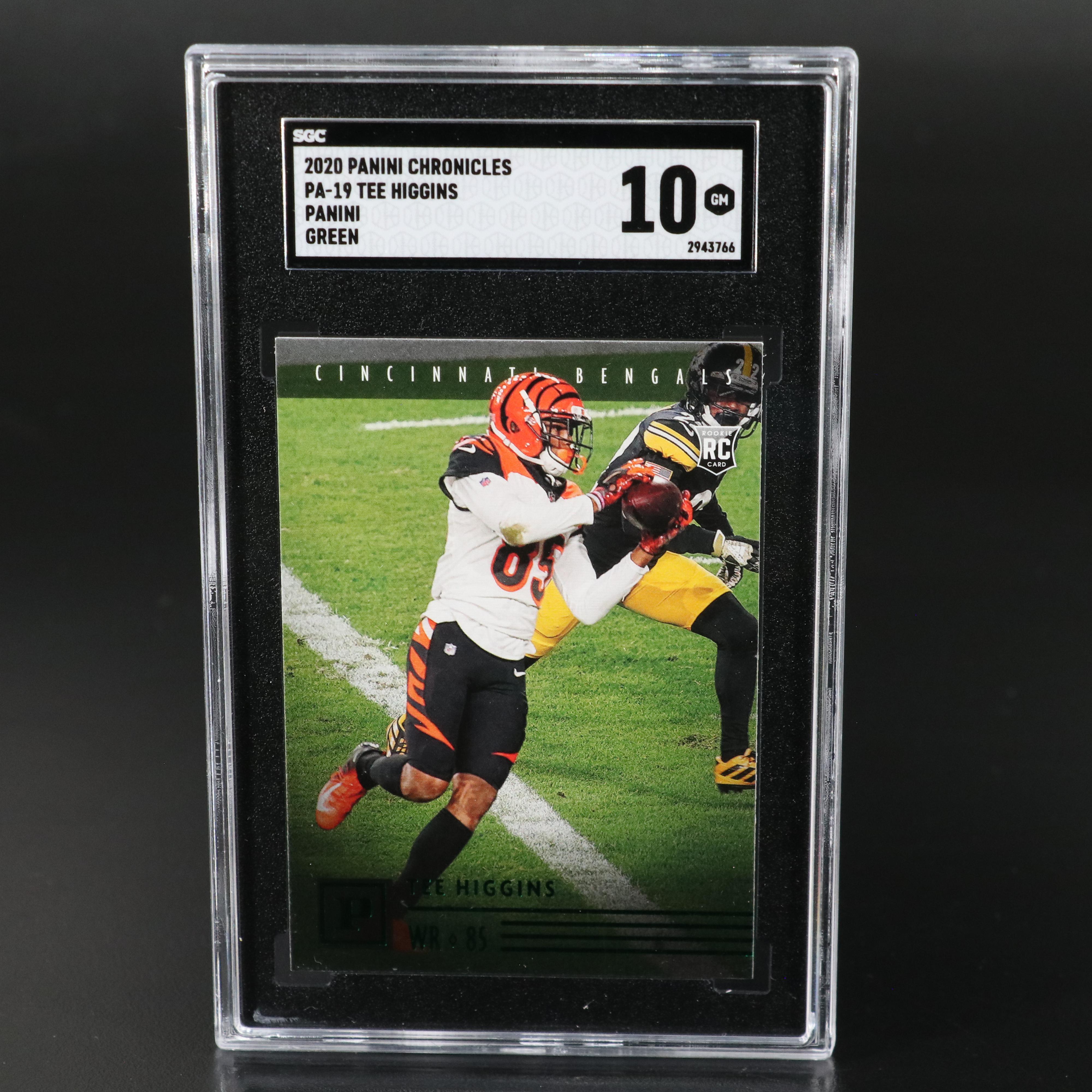 2020 Chronicles Tee Higgins Panini Green Rookie Football Card Graded SGC 10